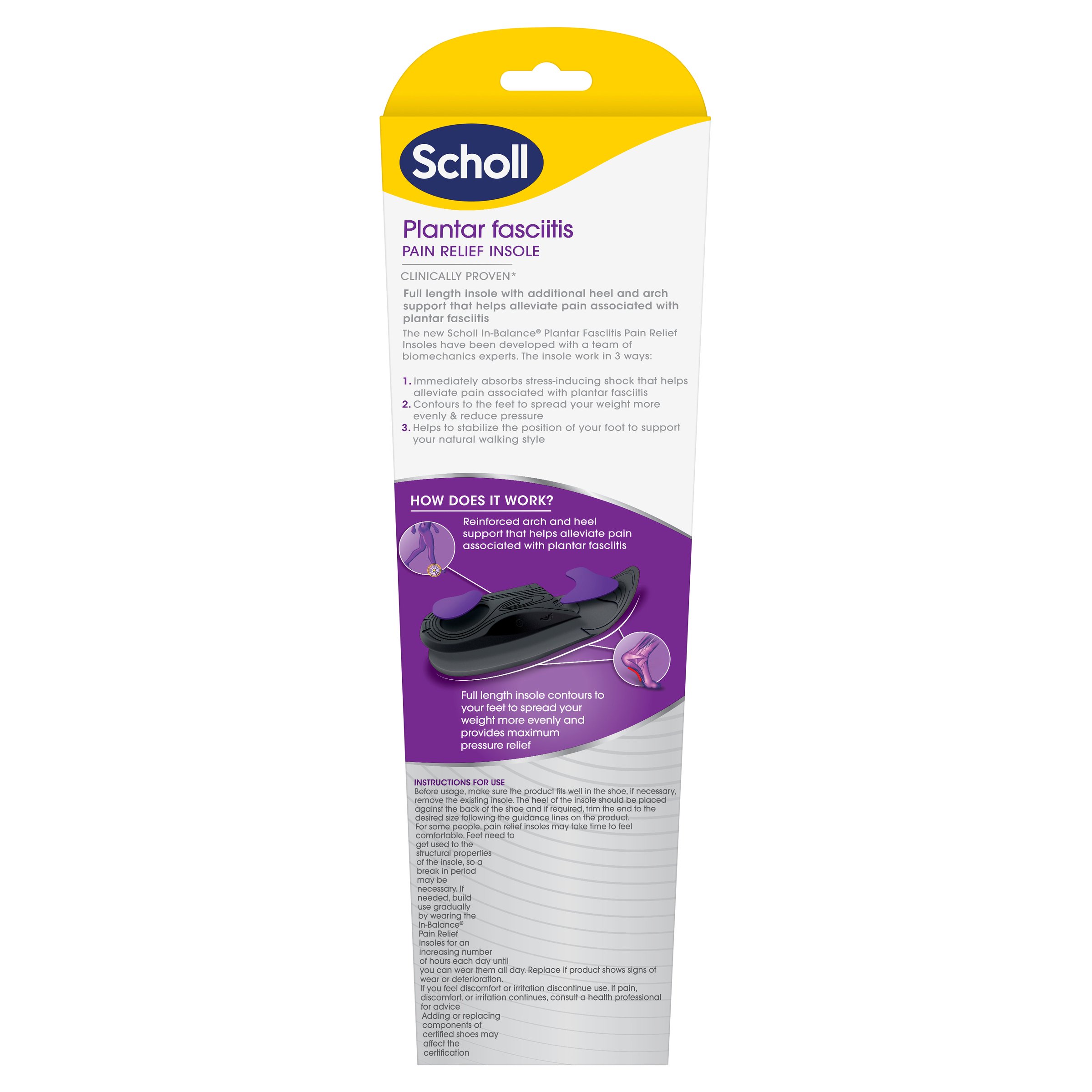 Scholl In Balance Pain Relief Plantar Fasciitis Orthotics - Medium 1 pair - Image 2