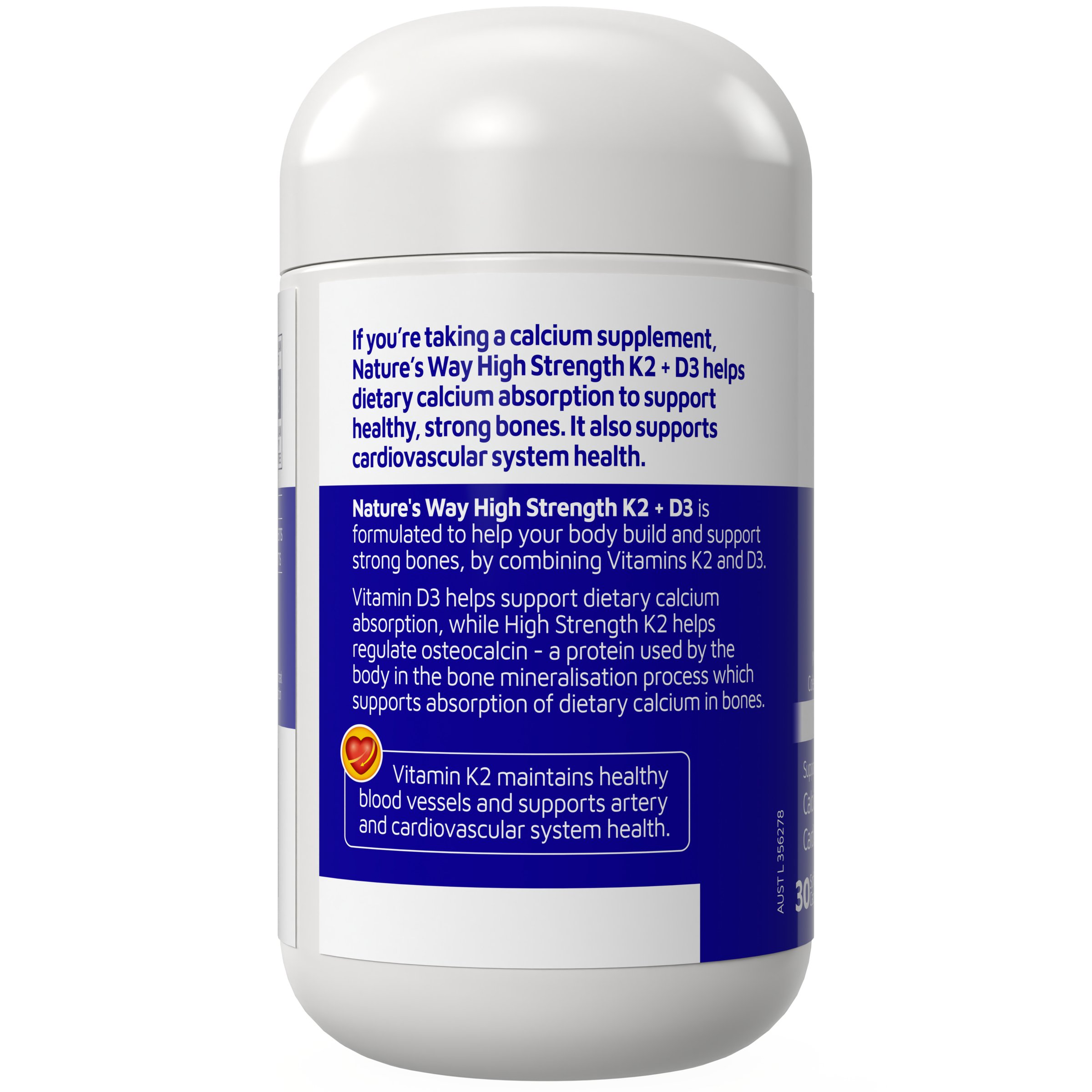 Nature's Way K2 + D3 - 30 capsules - Image 2
