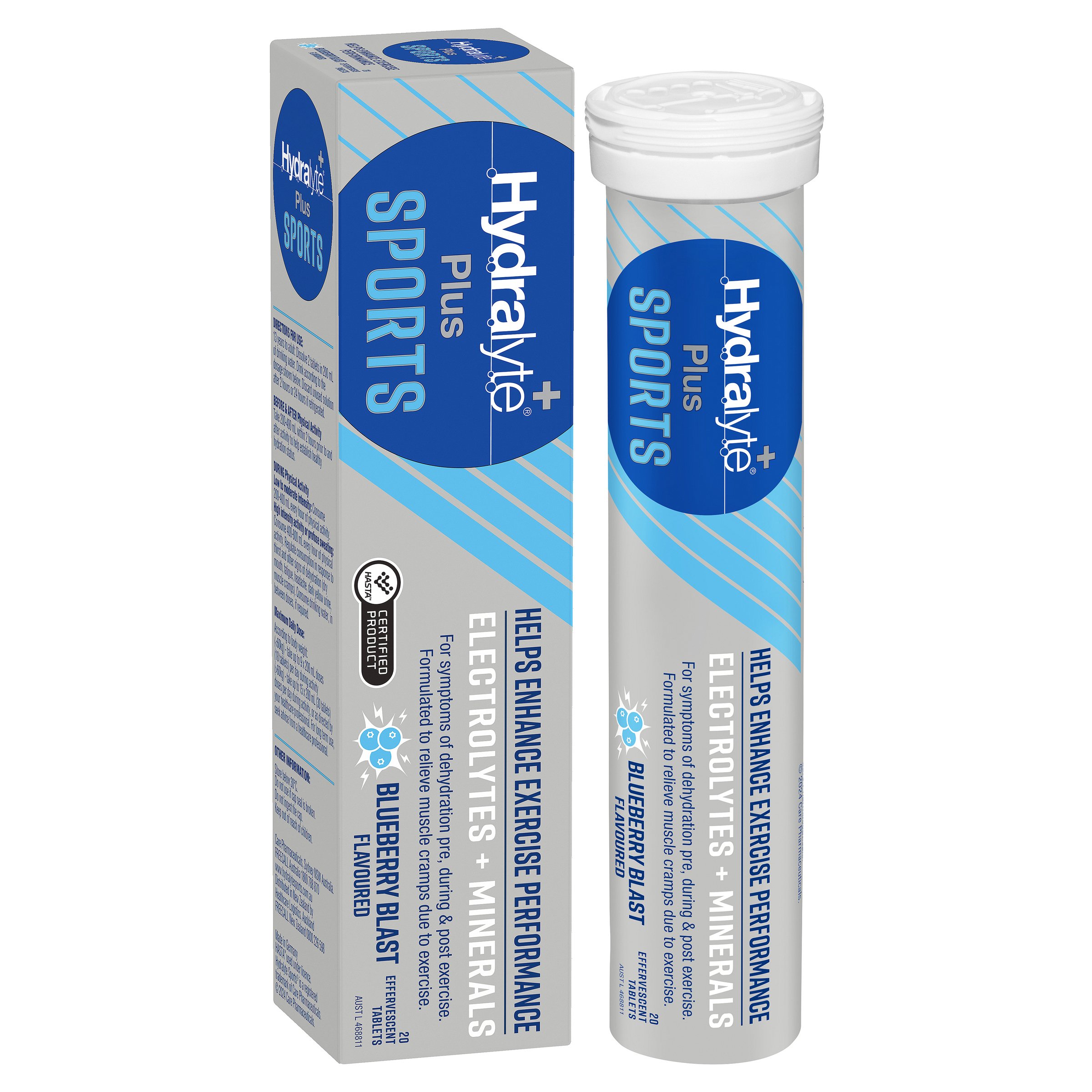Hydralyte Plus Sports Effervescent Blueberry Blast 20 tablets - Image 15