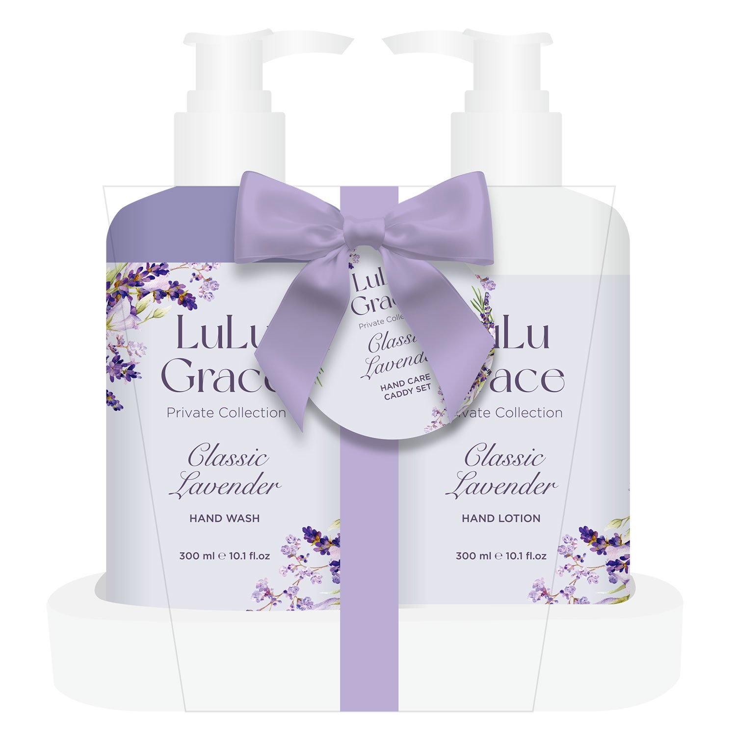 Lulu Grace Classic Lavender Hand Care Set Ceramic Caddy 2 piece