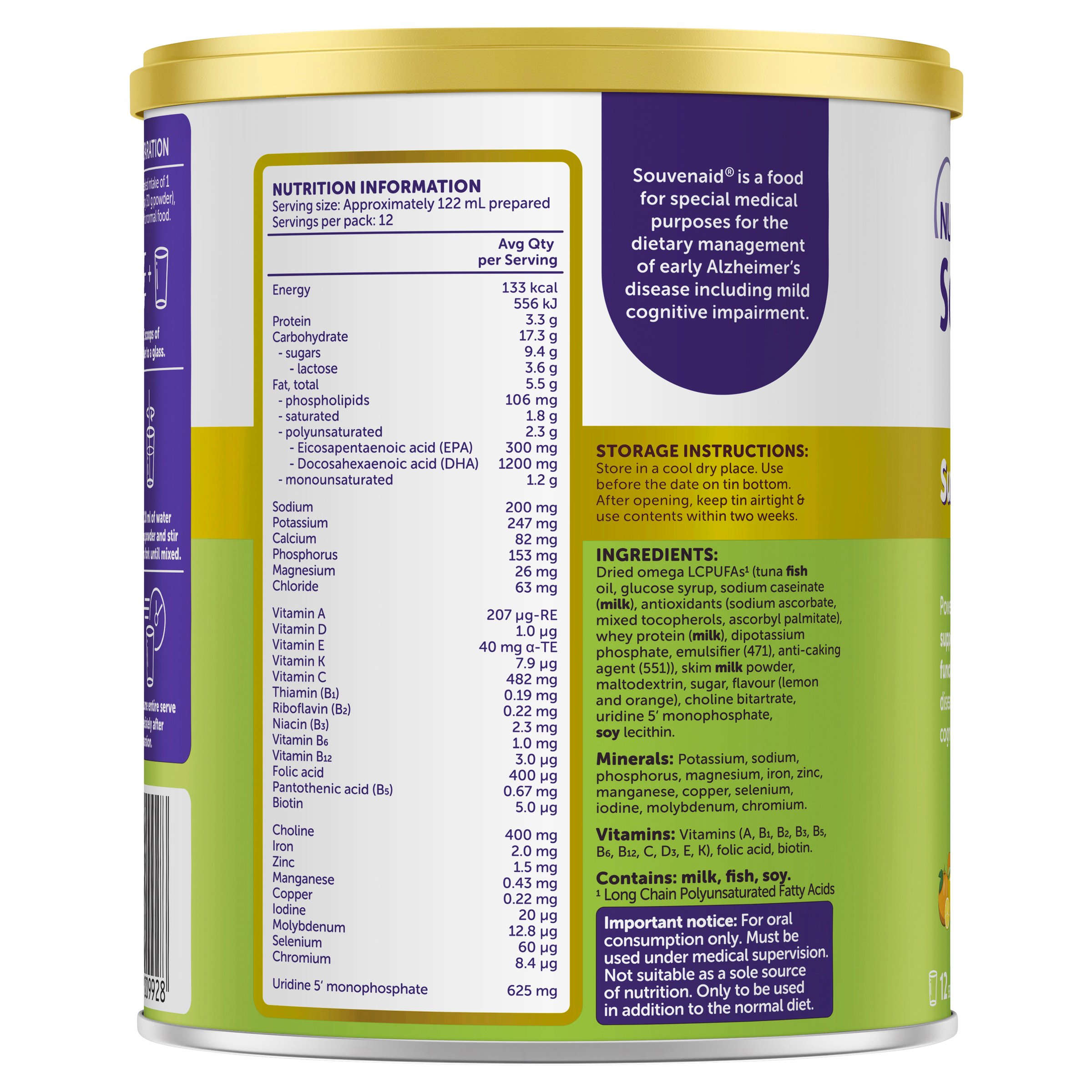 Souvenaid Powder Vanilla & Banana 360g - Image 2