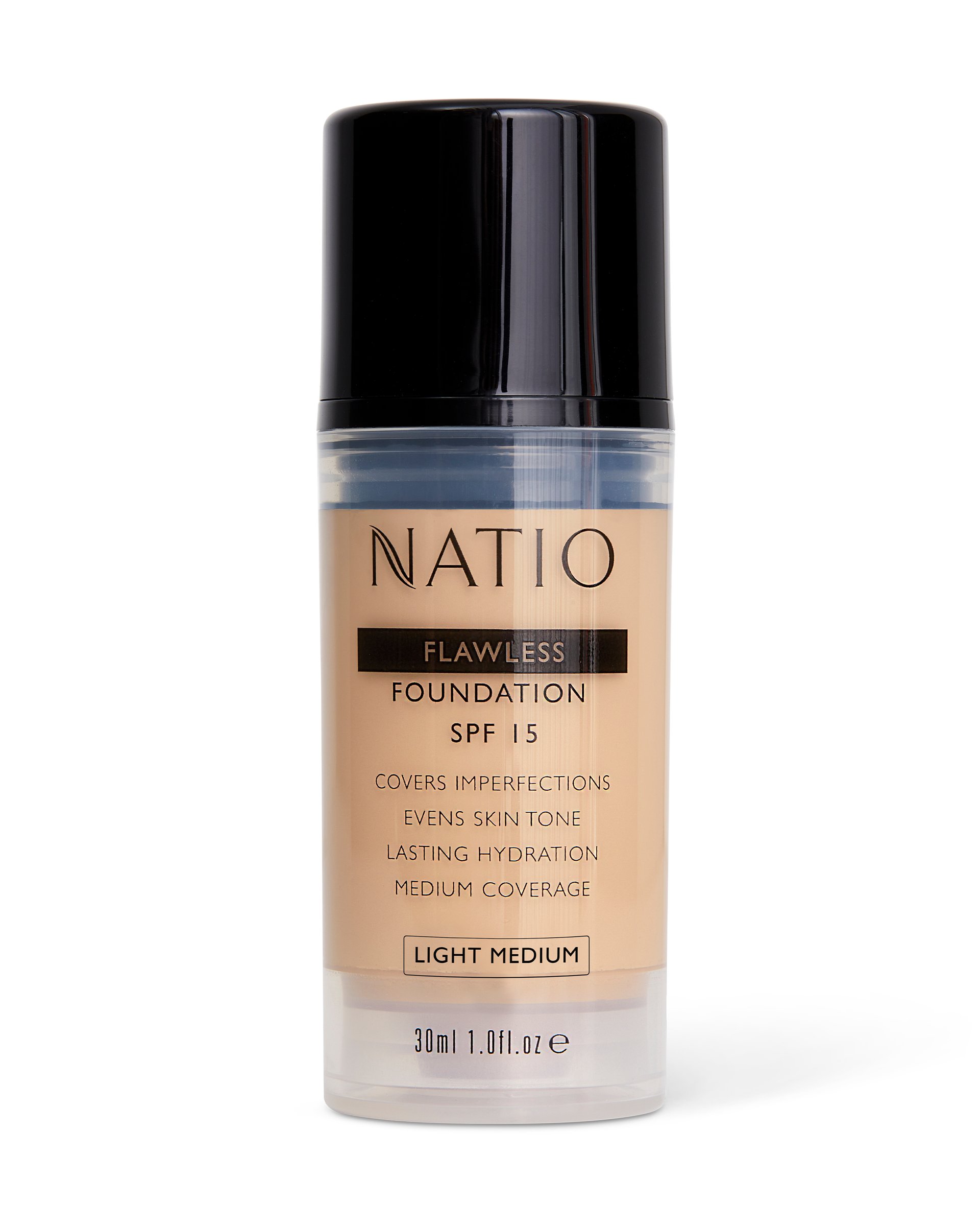 Natio Flawless Foundation SPF15 Light Medium 1 each - Image 1
