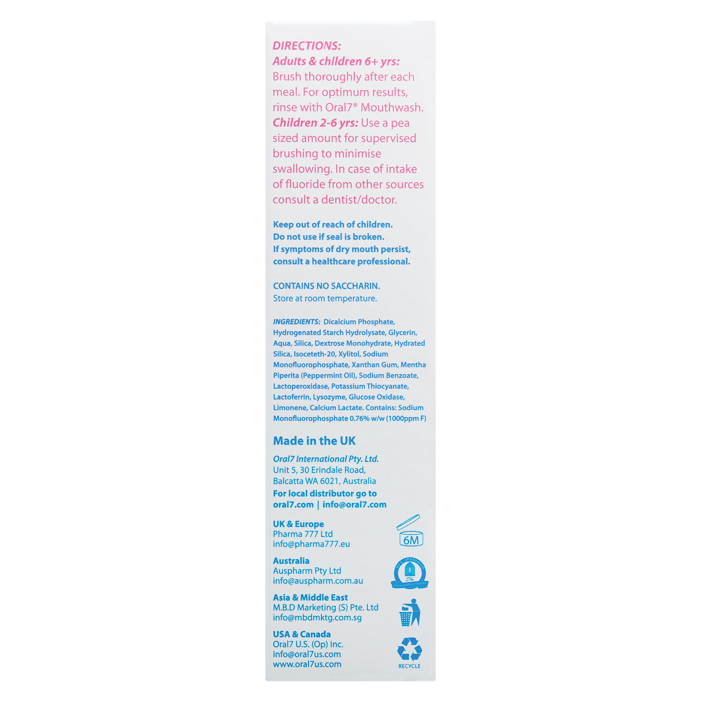 Oral7 Dry Mouth Toothpaste 105g - Image 3
