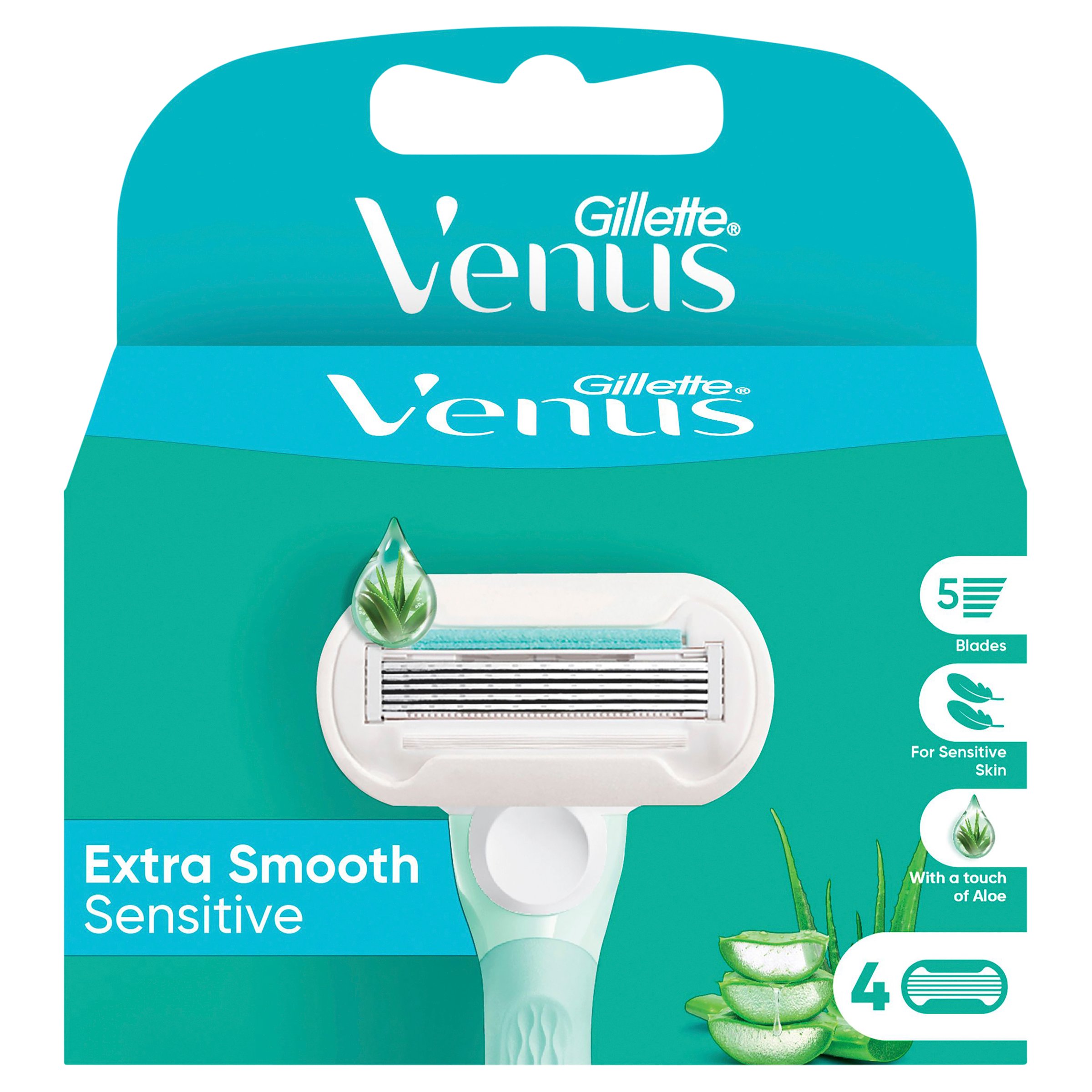 Gillette Venus Extra Smooth Sensitive Blade Refill 4 pack - Image 1