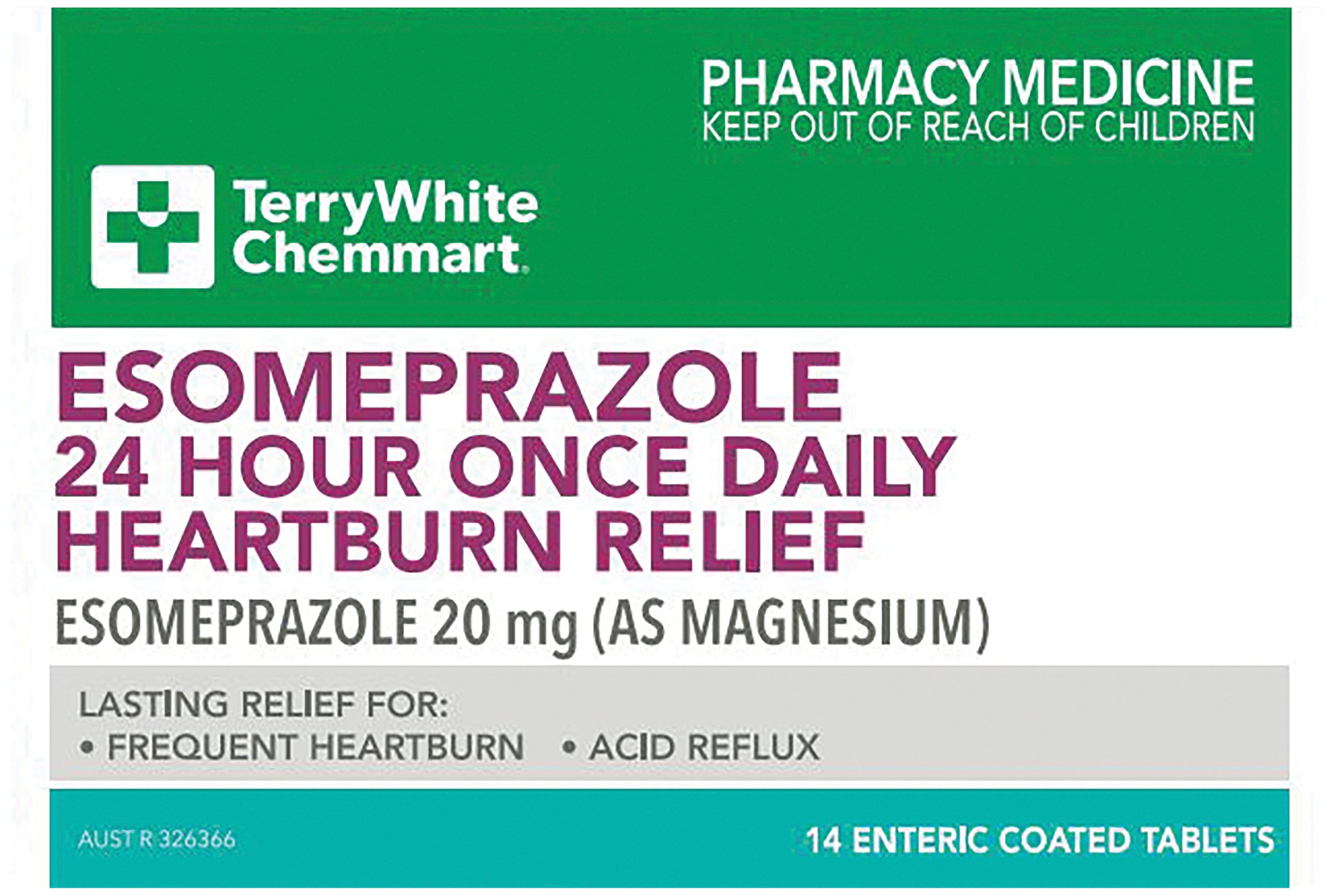 TerryWhite Chemmart Esomeprazole 24 Hour Once Daily Heartburn Relief 14 tablets - Image 2