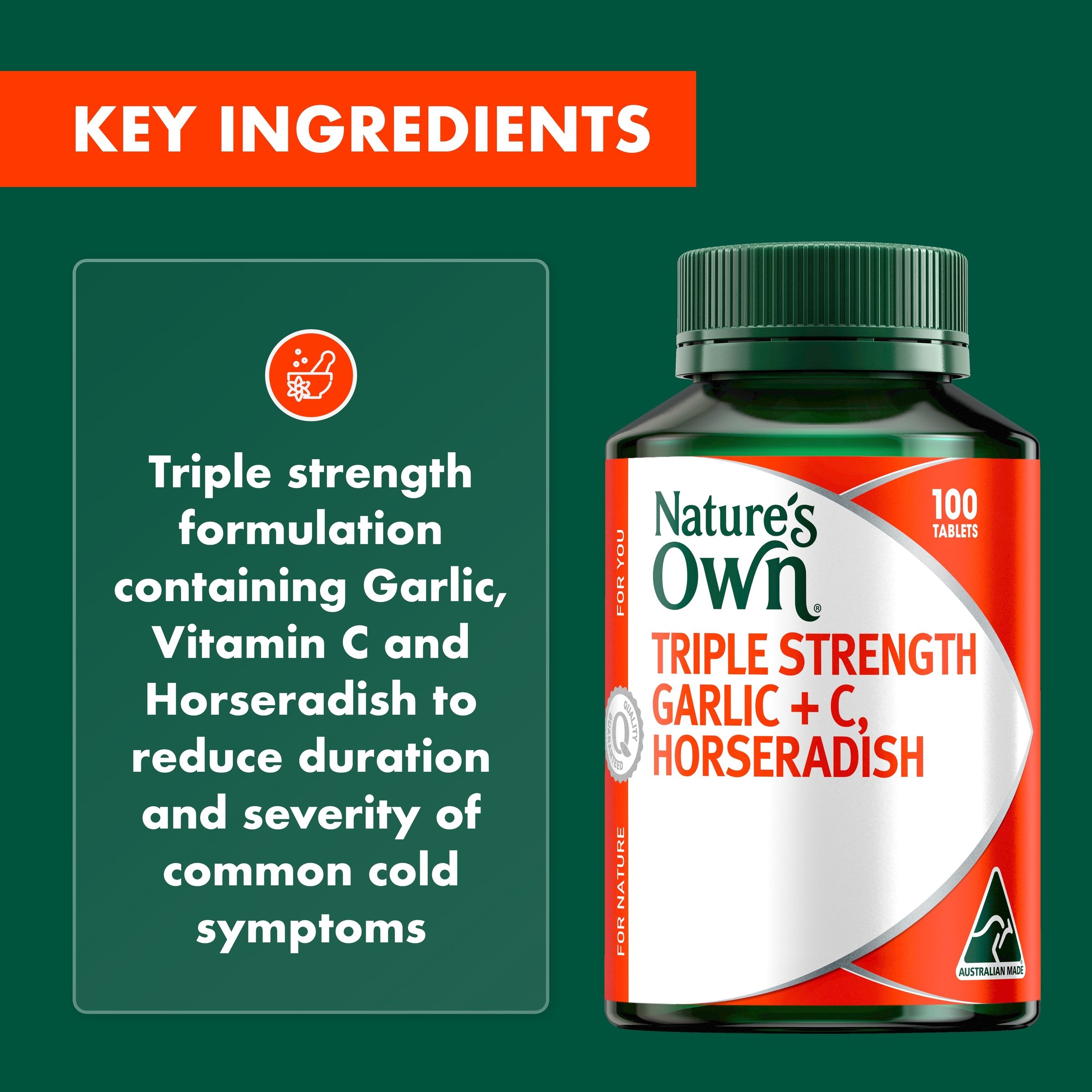Nature's Own Triple Strength Garlic + C Horseradish 100 tablets - Image 10