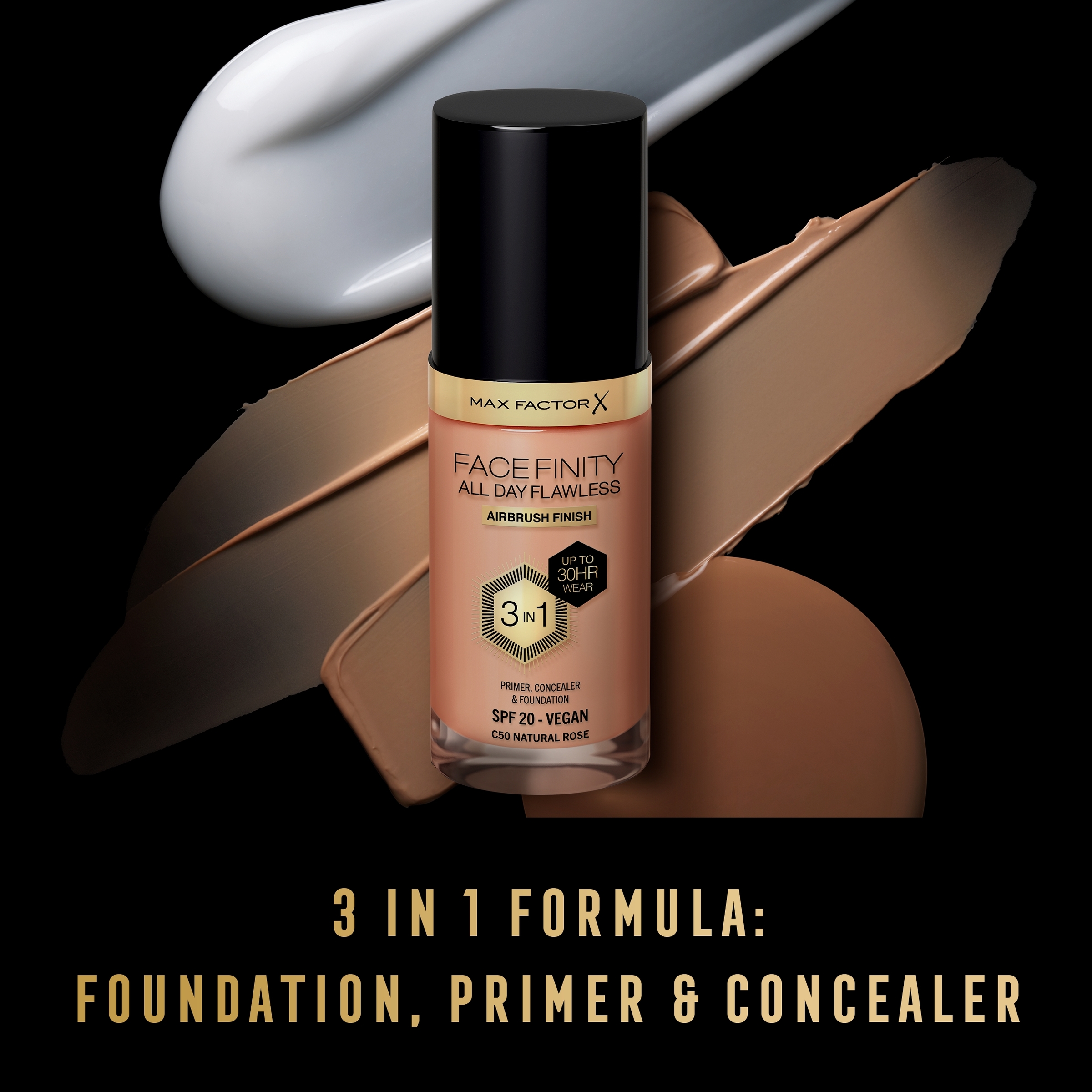 Max Factor Facefinity All Day Flawless D5 Free Foundation Natural Rose 50 - 30ml - Image 3