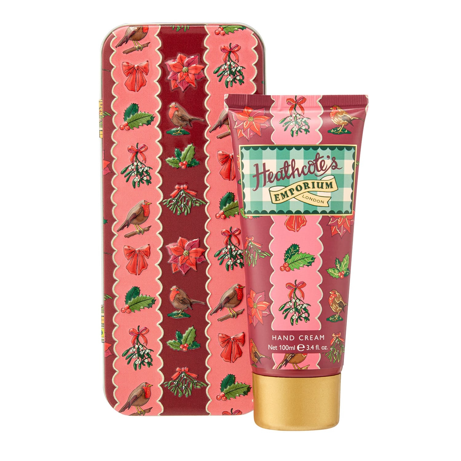 Heathcote & Ivory Heathcote's Emporium Festive Robin Hand Cream In Tin 100ml