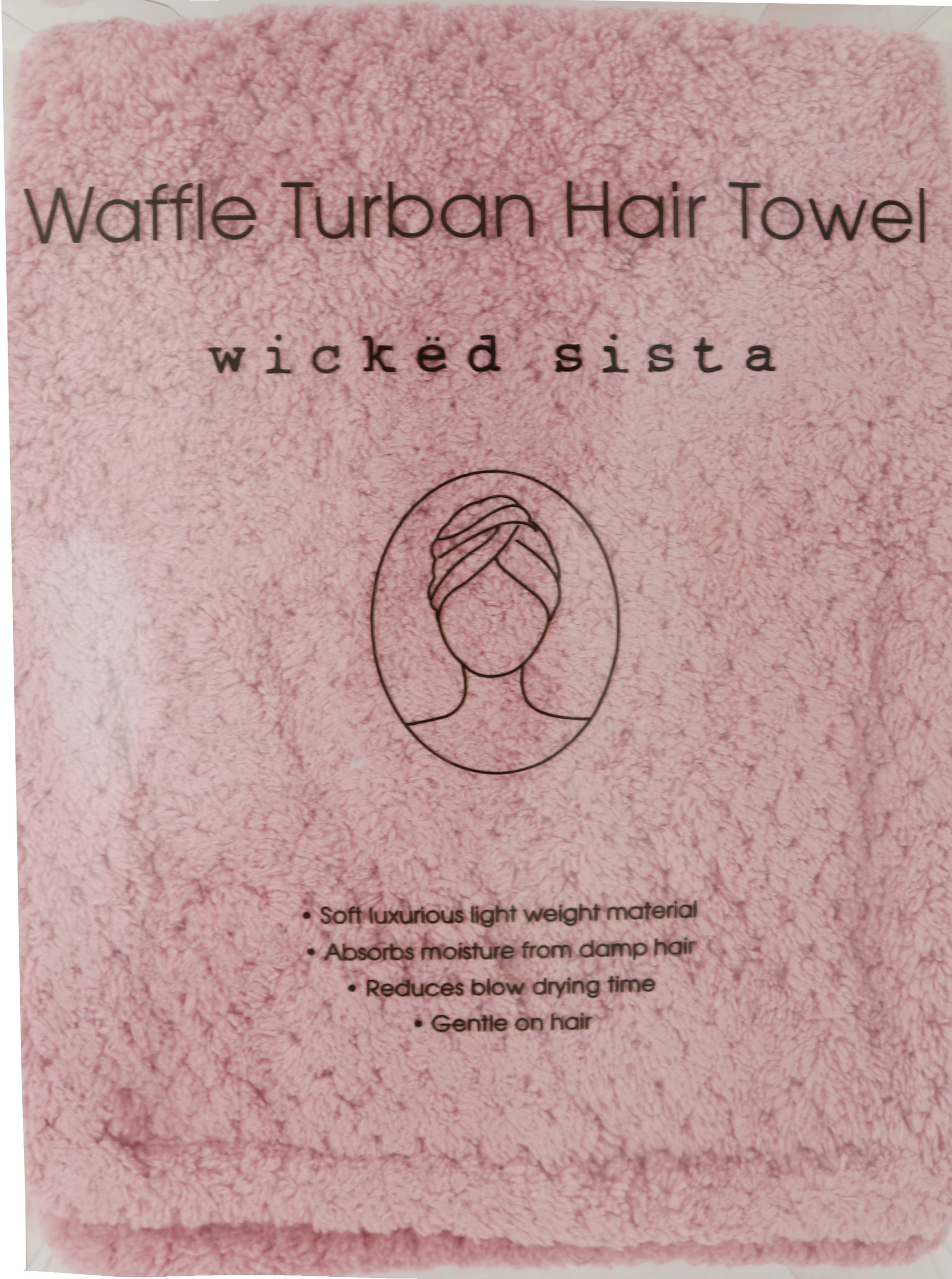 Wicked Sista Waffle Turban Hair Towel Light Pink 1 each - Image 1
