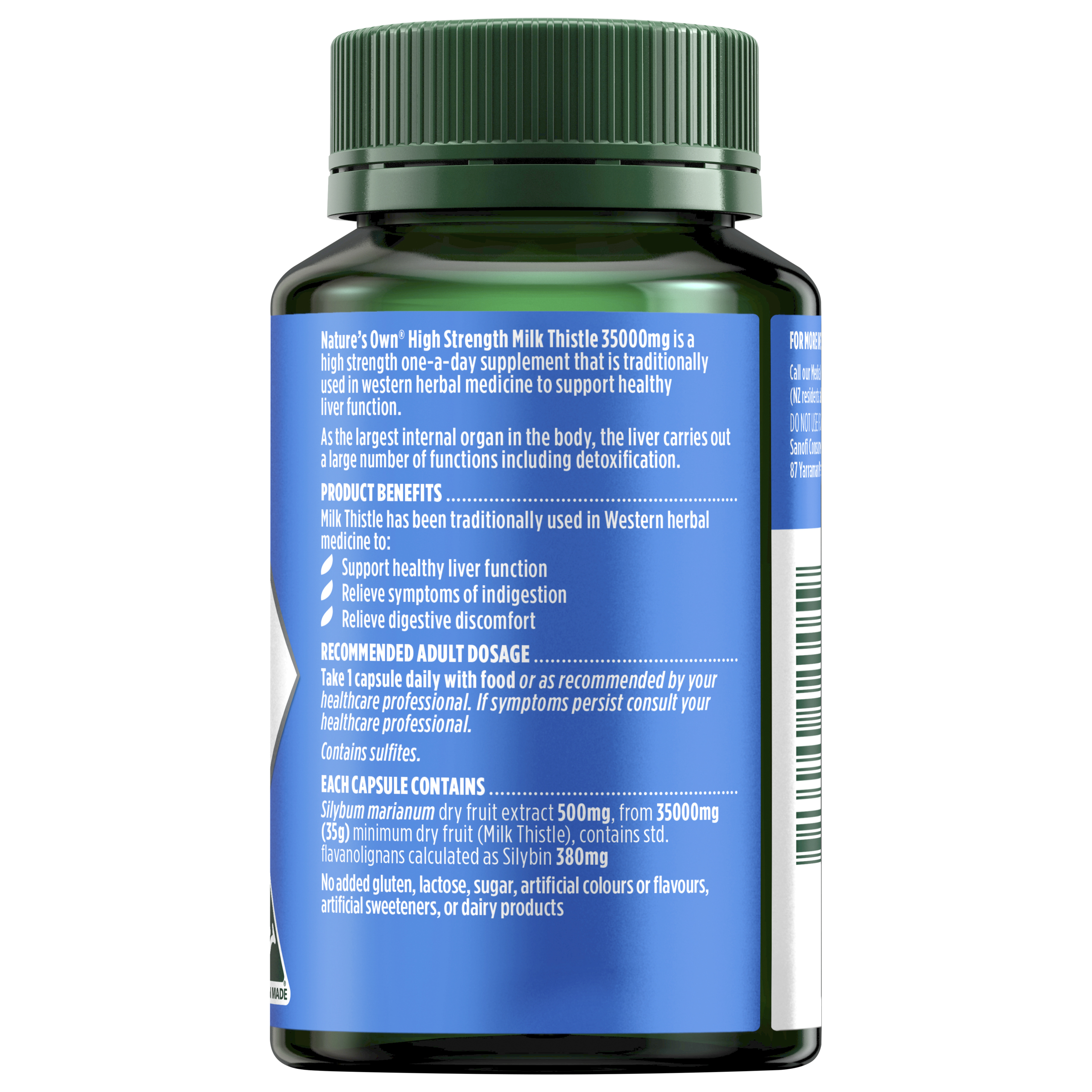 Nature's Own High Strength Milk Thistle 35000mg - 60 capsules - Image 2