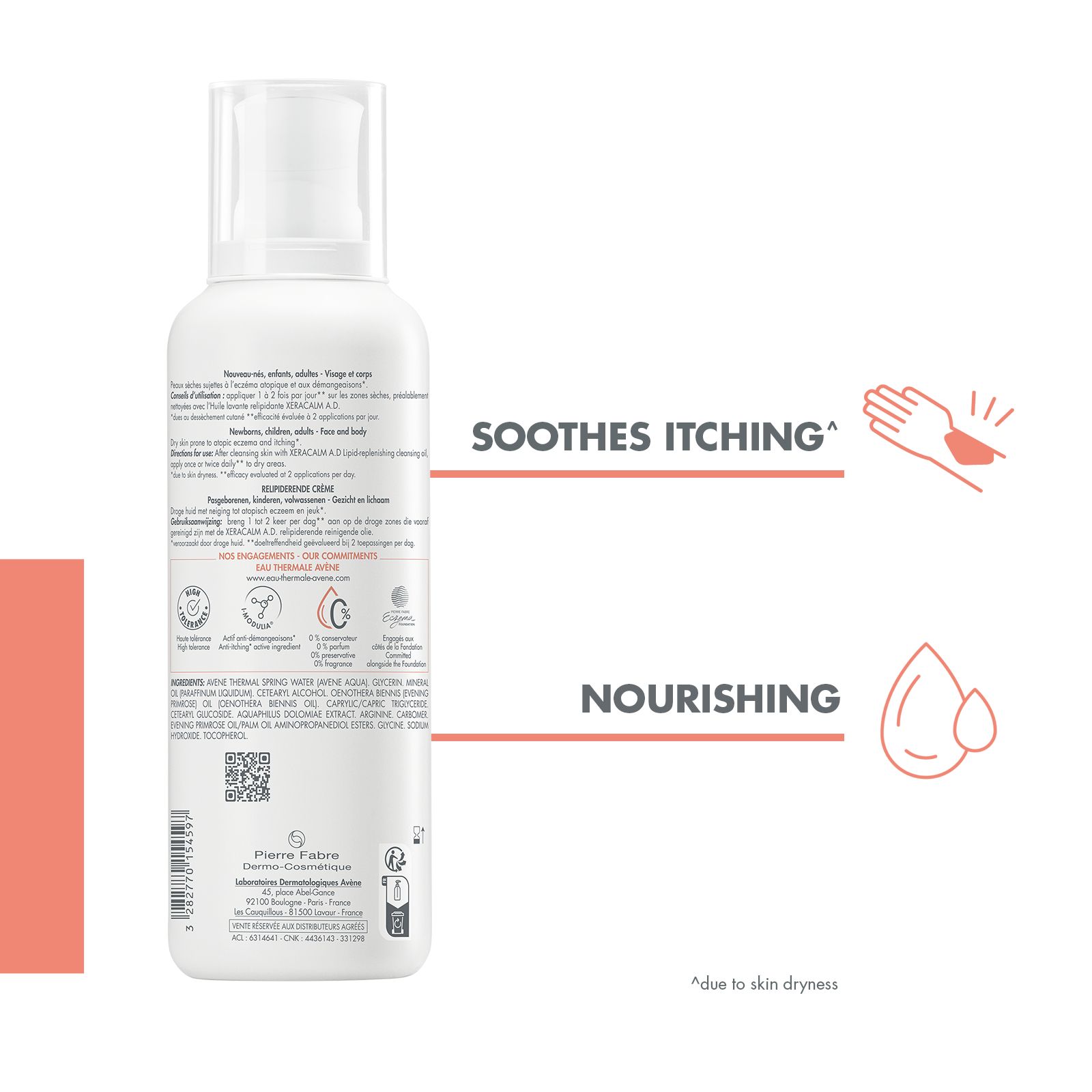 Avene XeraCalm A.D Lipid-Replenishing Cream 400ml - Image 5