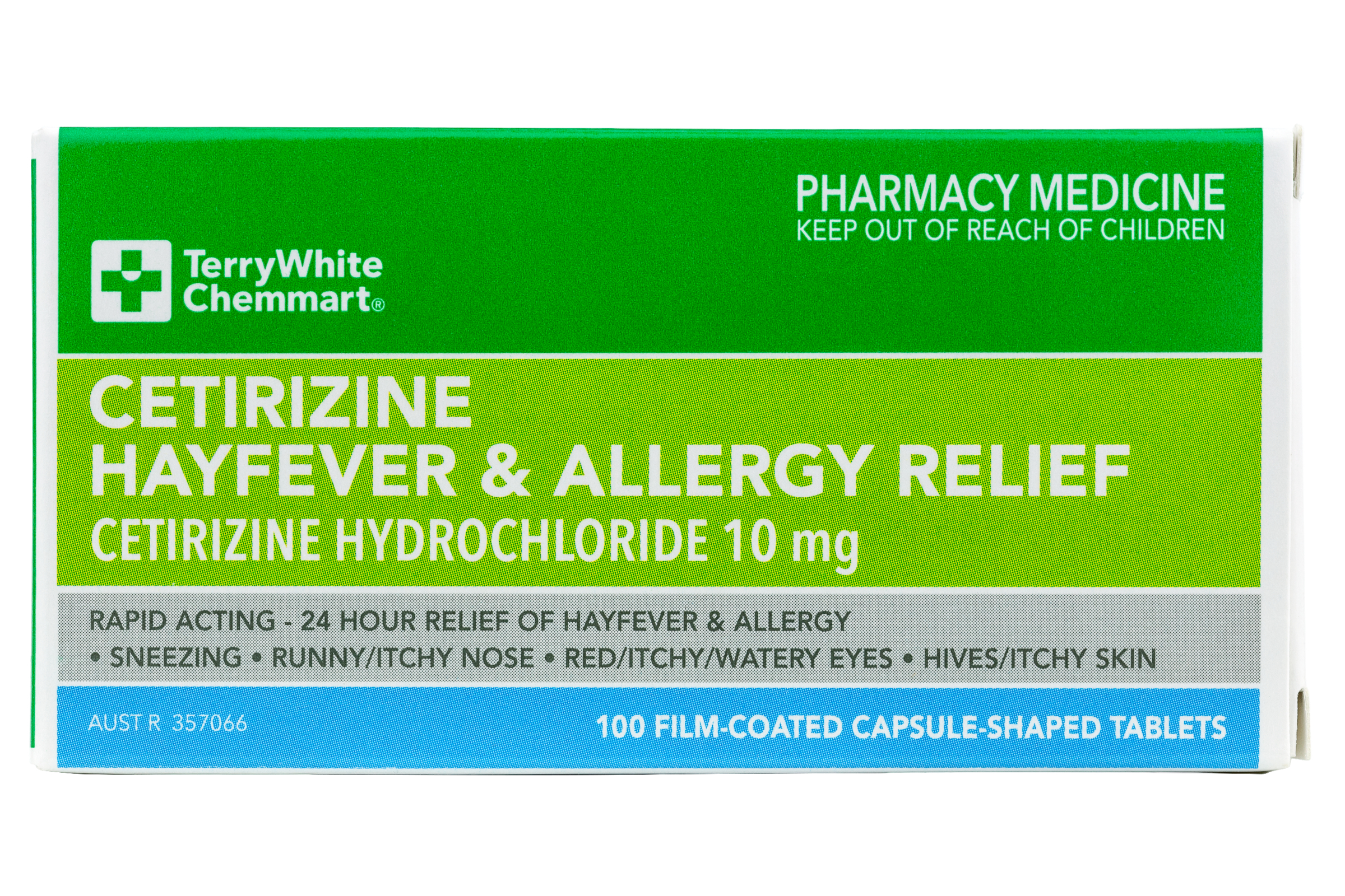 TerryWhite Chemmart Cetirizine Hay Fever & Allergy Relief 100 tablets - Image 1