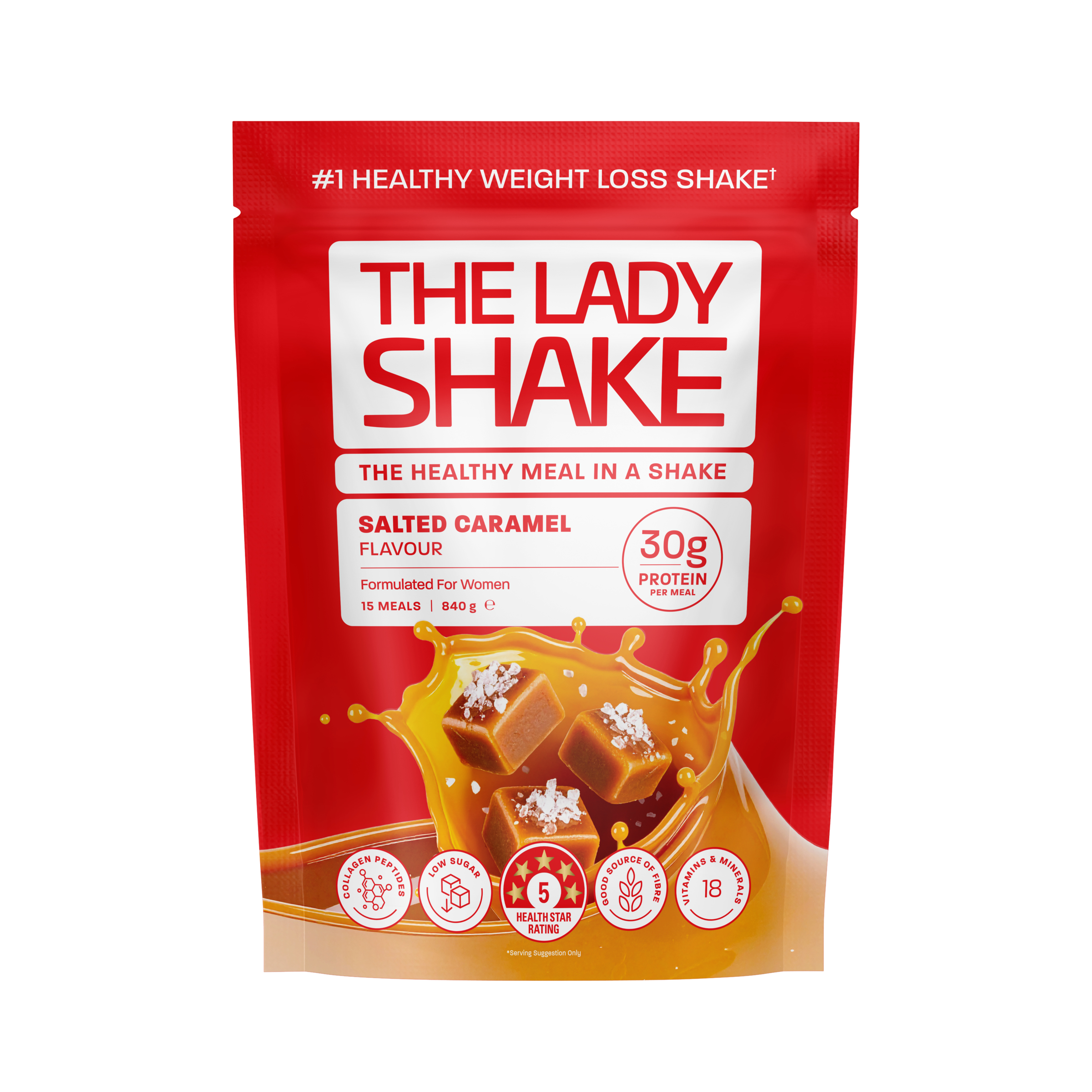 The Lady Shake Meal Replacement Salted Caramel 840g - Image 1