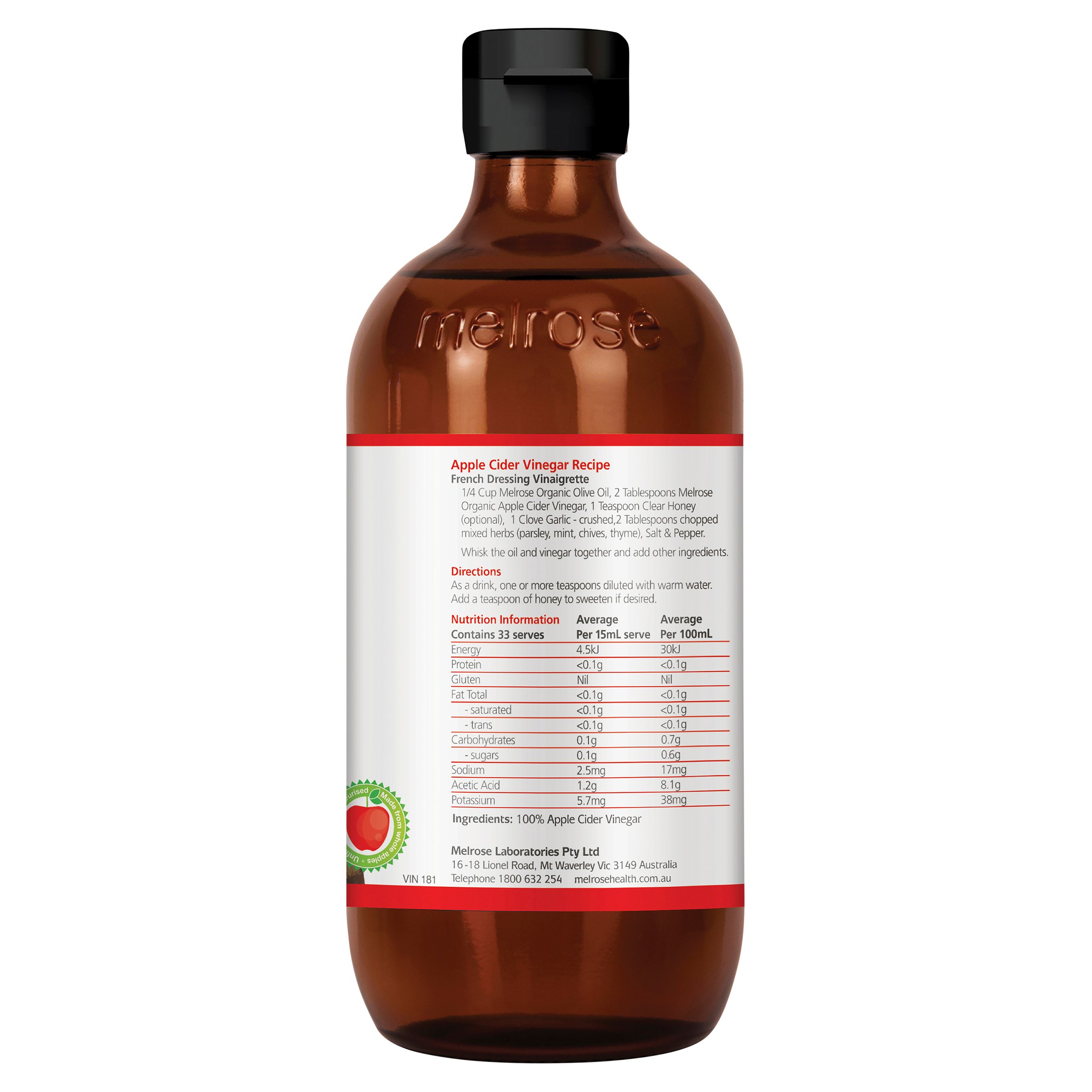 Melrose Apple Cider Vinegar Double Strength 500ml - Image 2