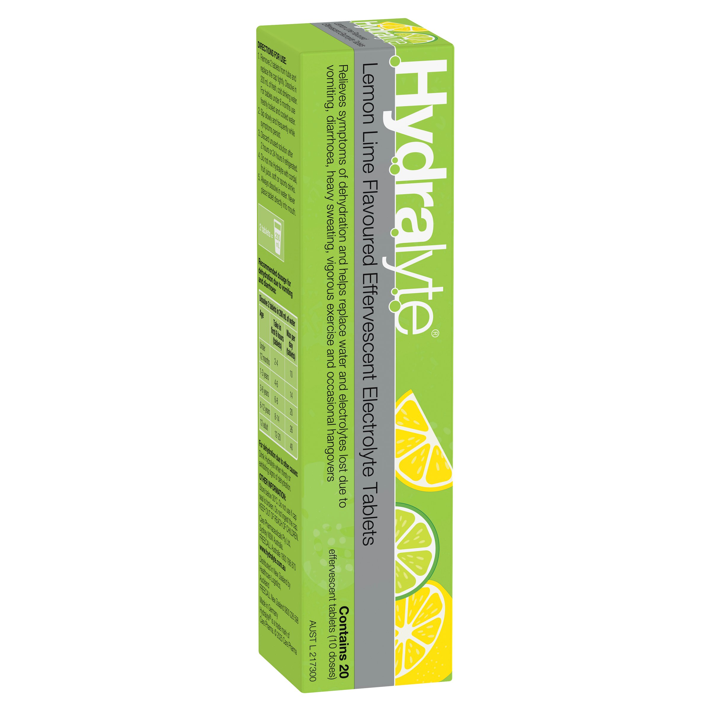 Hydralyte Effervescent Lemon Lime 20 tablets - Image 15