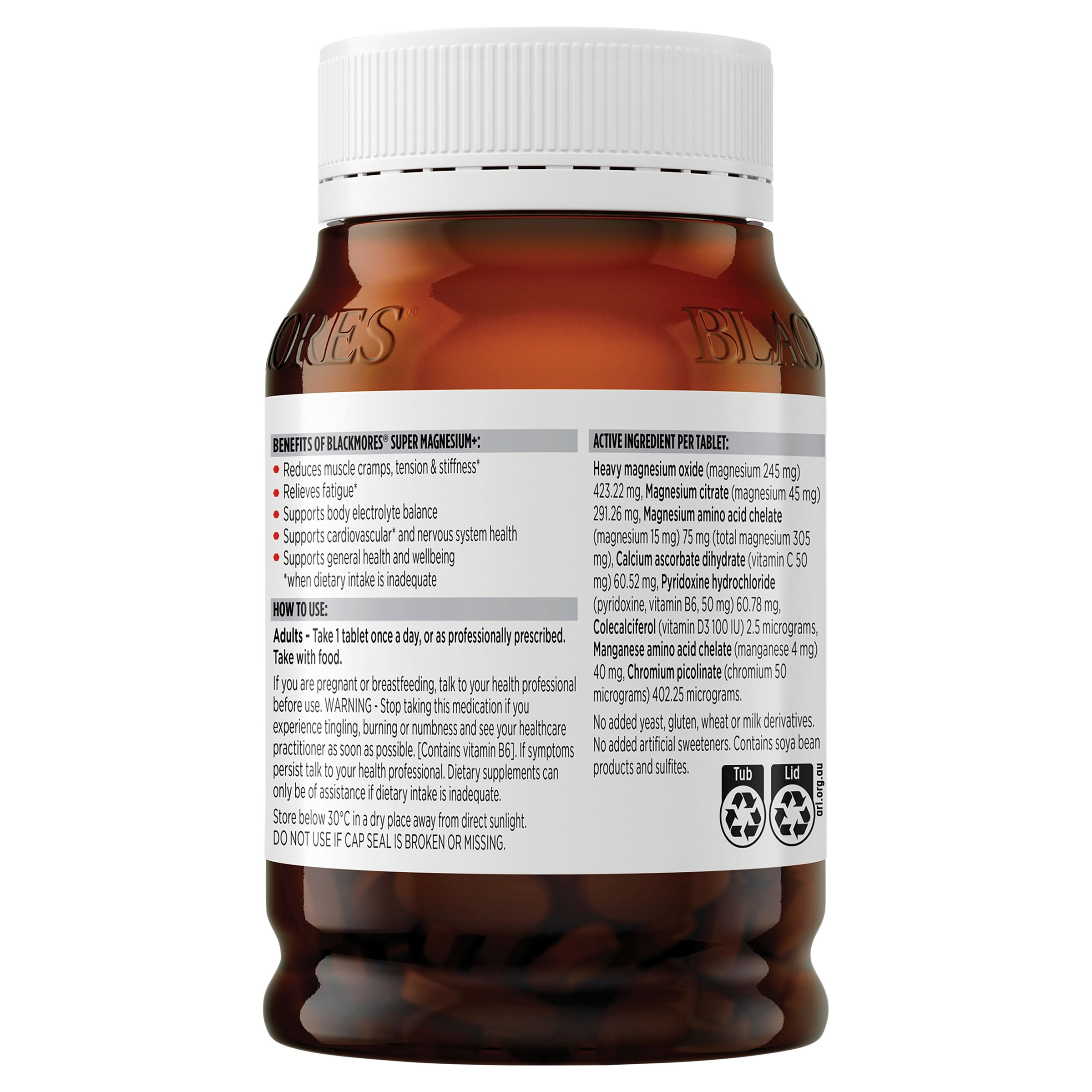Blackmores Super Magnesium+ 200 tablets - Image 3