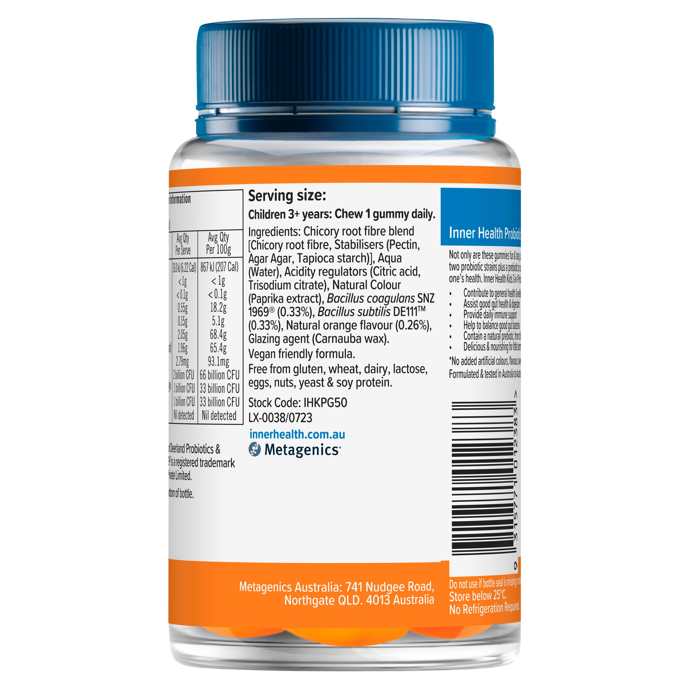Inner Health Kids 3-In-1 Probiotic Gummies 50 gummies - Image 2