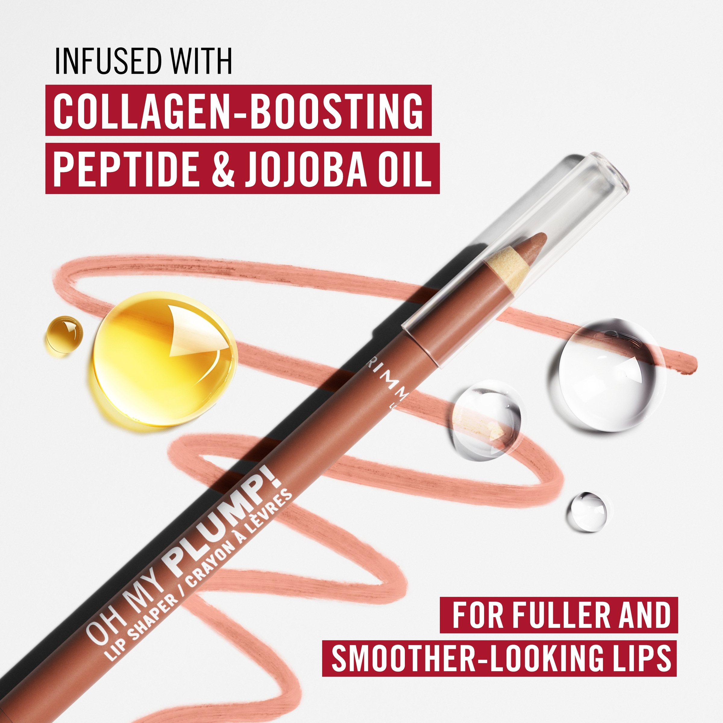 Rimmel Oh My Plump Lip Liner Pencil Iconic Beige 010 - 1.2g - Image 4