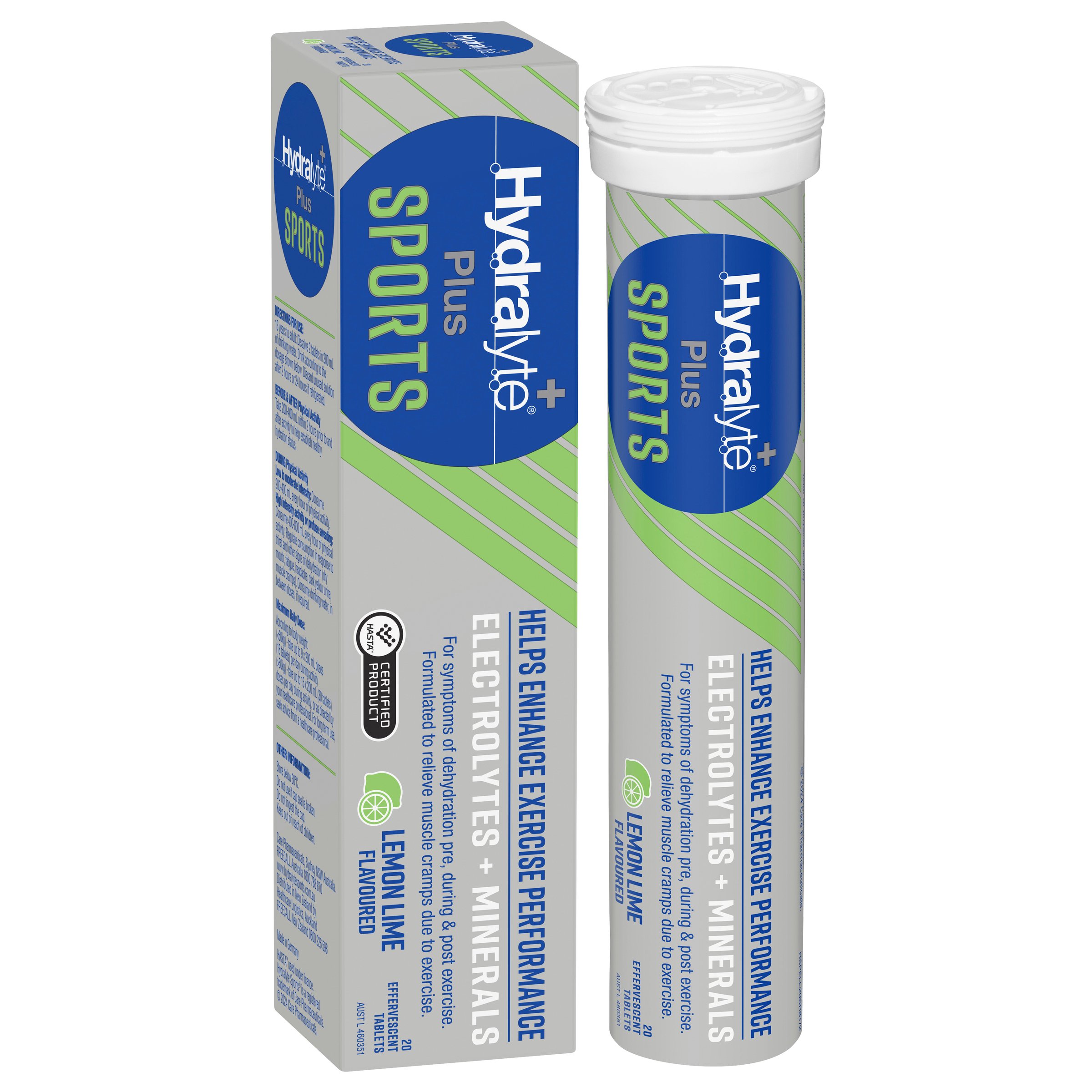 Hydralyte Plus Sports Effervescent Lemon Lime 20 tablets - Image 14