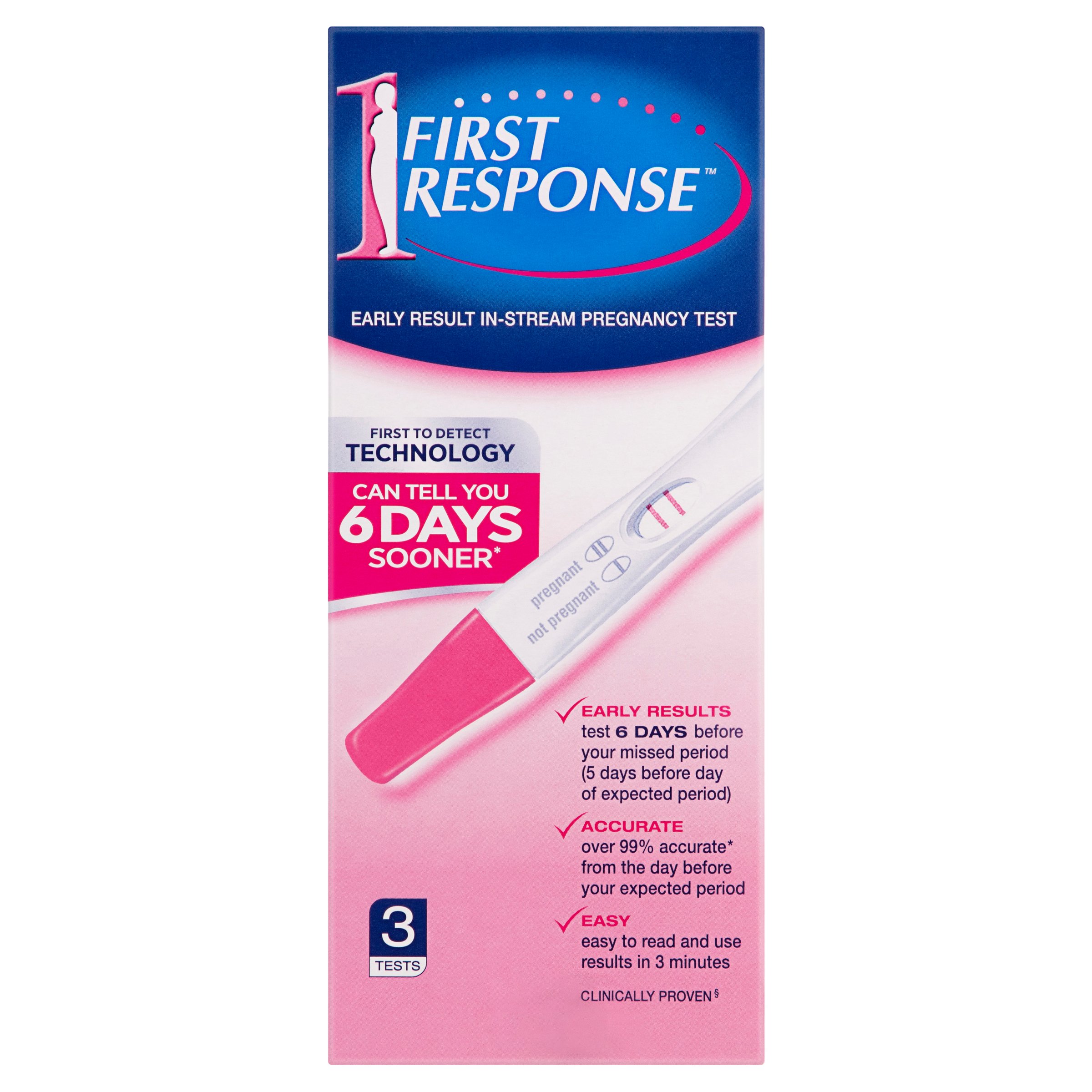 First Response Pregnancy Early Result Test In-Stream 3 pack - Image 1