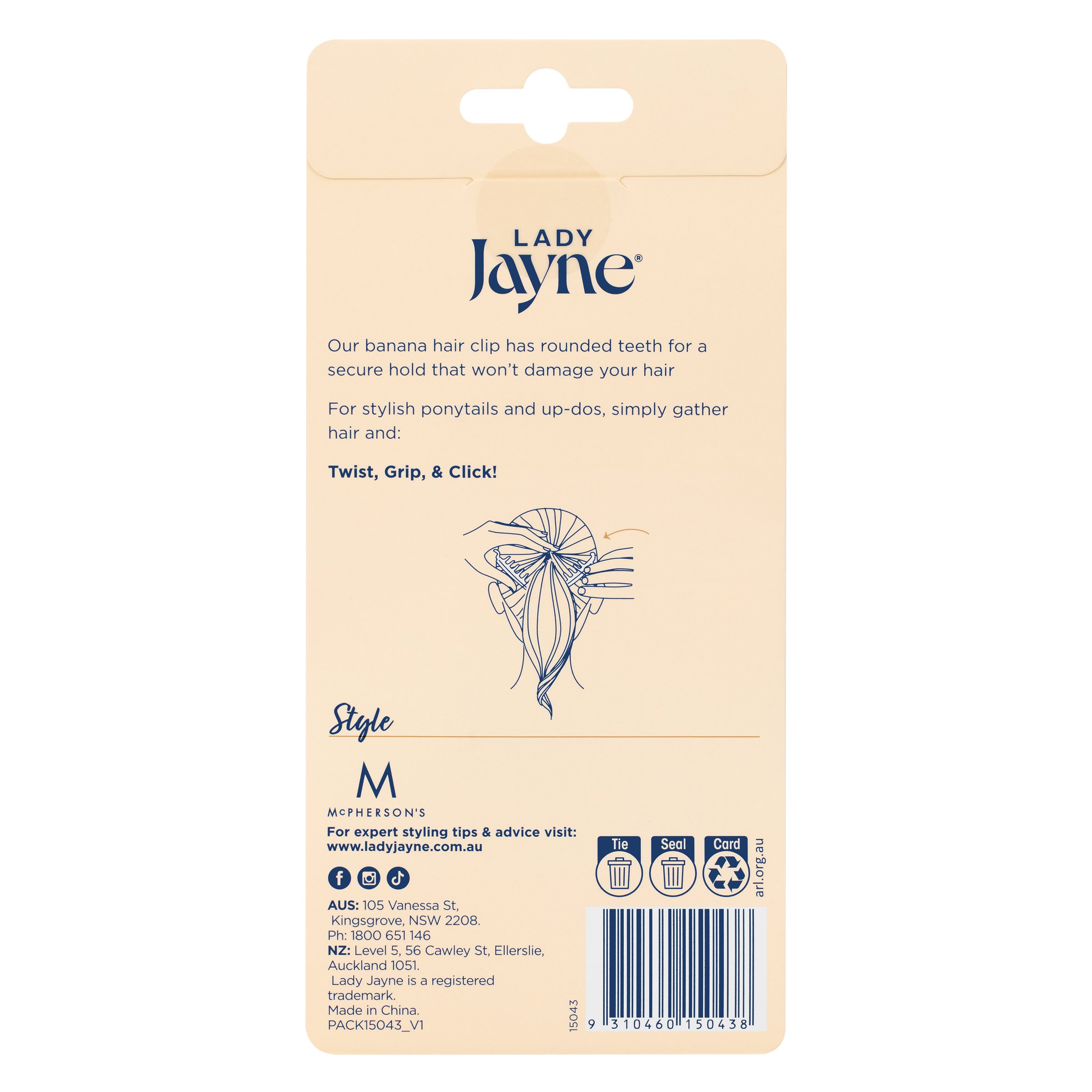 Lady Jayne Banana Clip Large 1 each - Image 5