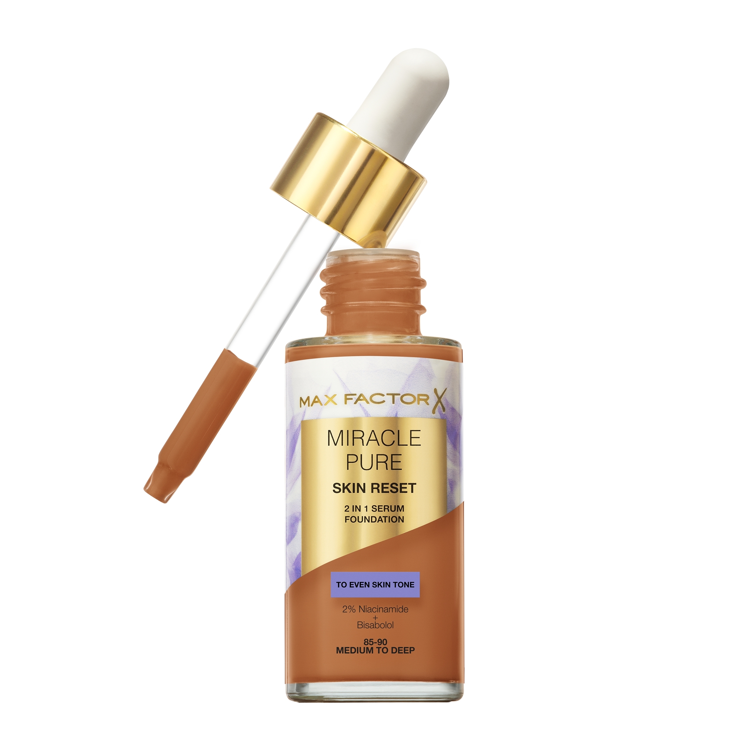 Max Factor Miracle Pure Serum Foundation 85-90 Medium To Deep 30ml - Image 4