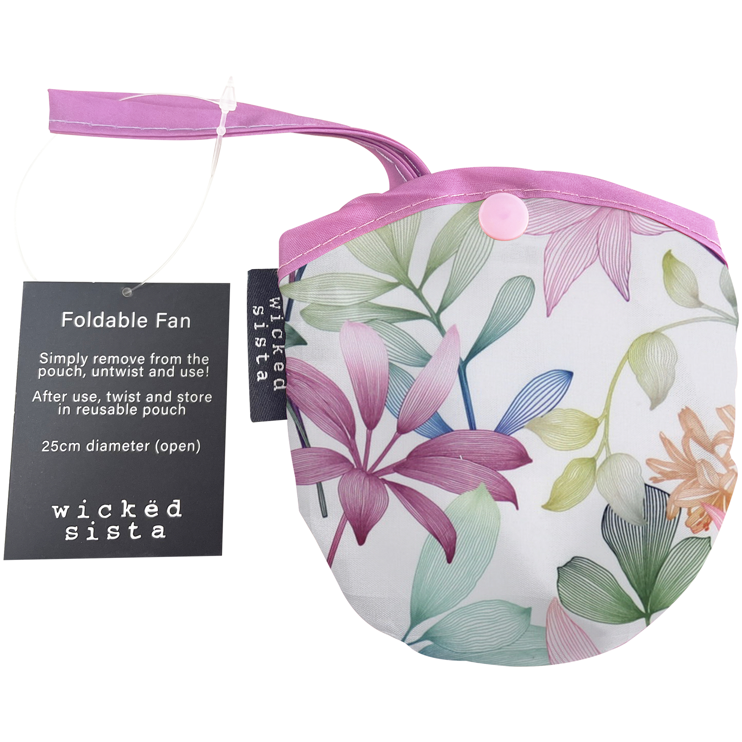 Wicked Sista Foldable Fan Sophia 1 each - Image 1