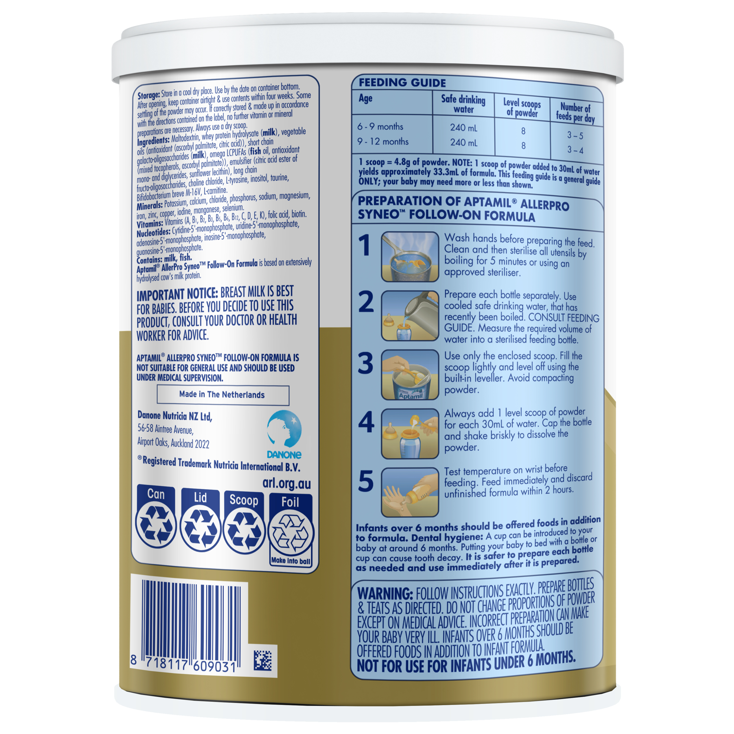 Aptamil Allerpro Syneo 2 - 900g - Image 2