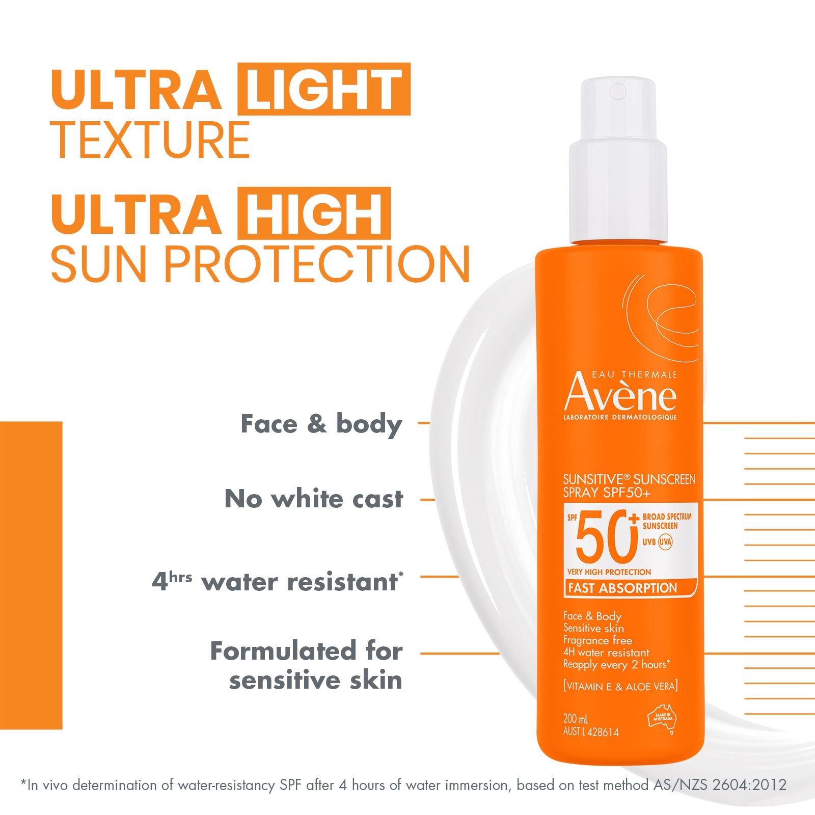 Avene Sunsitive Sunscreen Spray SPF 50+ 200ml - Image 4