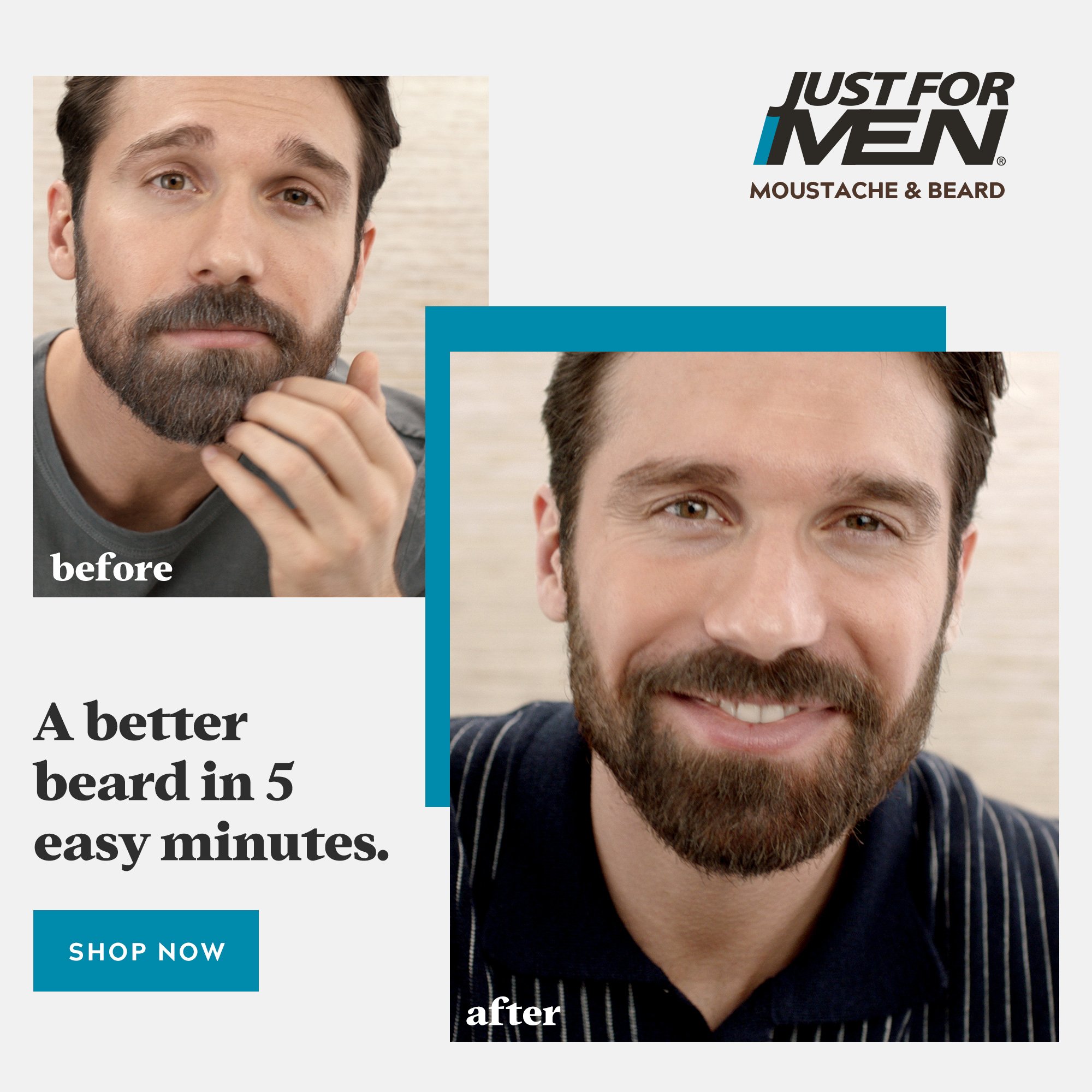 Just For Men Moustache & Beard Brush-In Colour Light Brown M-25 - 1 pack - Image 6