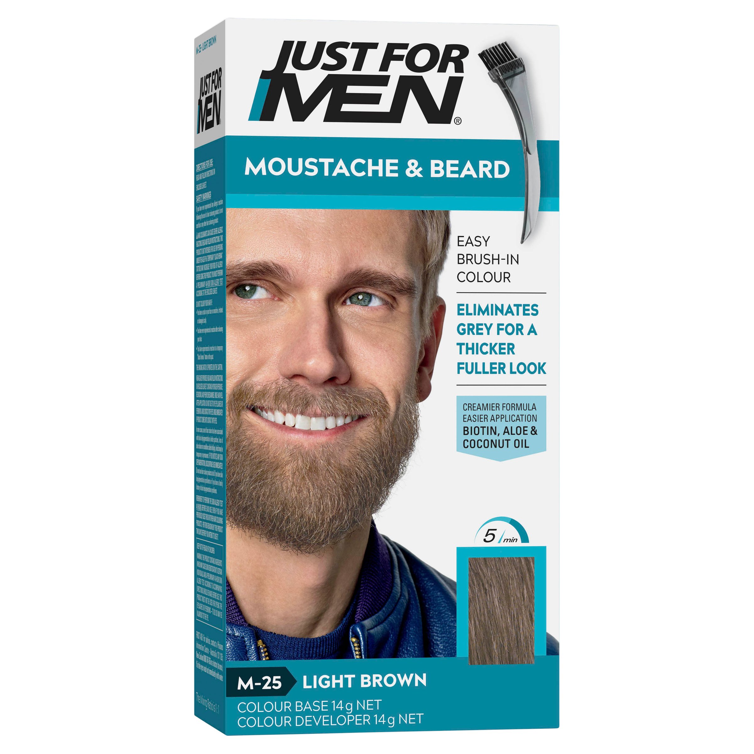 Just For Men Moustache & Beard Brush-In Colour Light Brown M-25 - 1 pack - Image 9