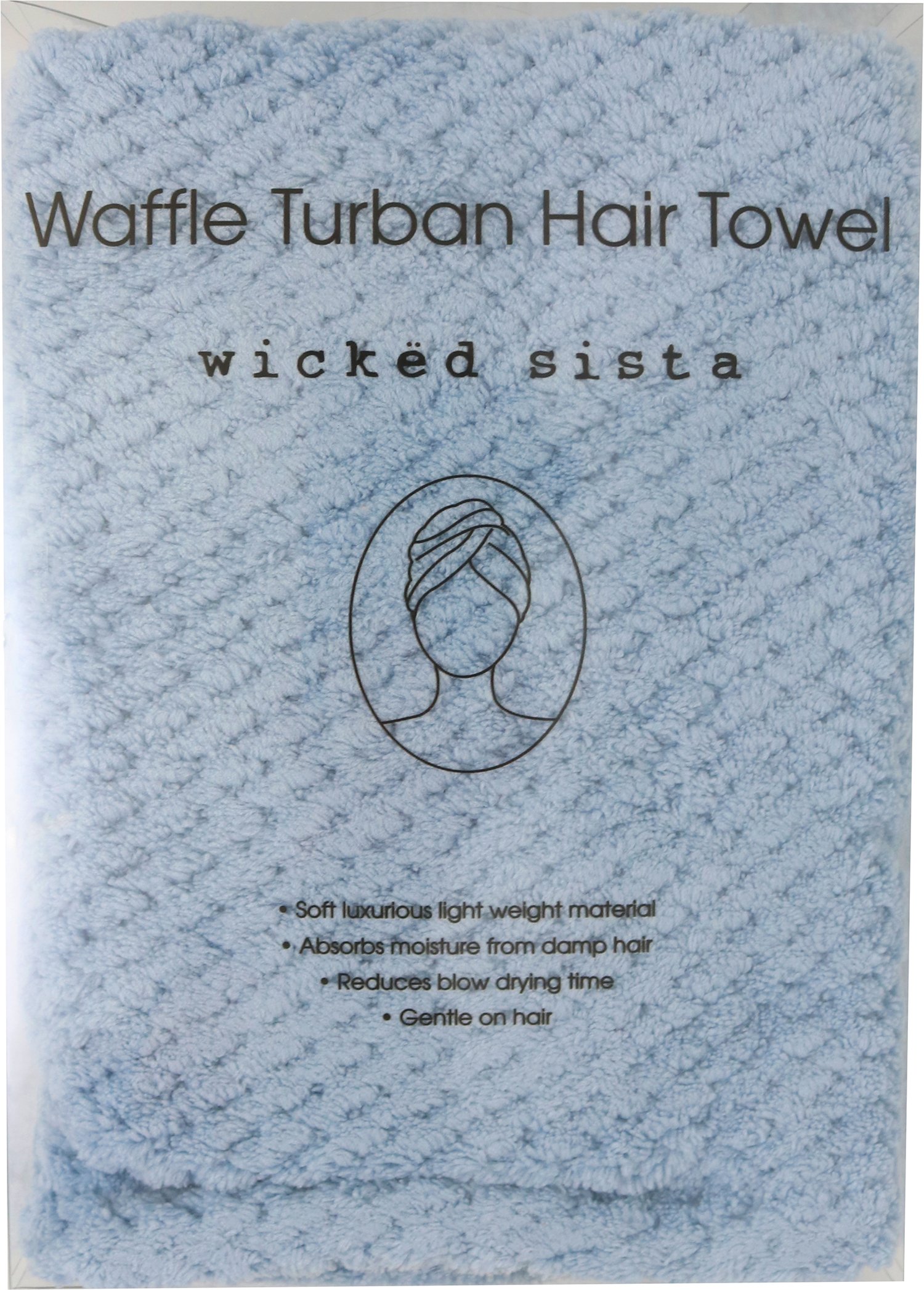Wicked Sista Waffle Turban Hair Towel Light Blue 1 each - Image 1