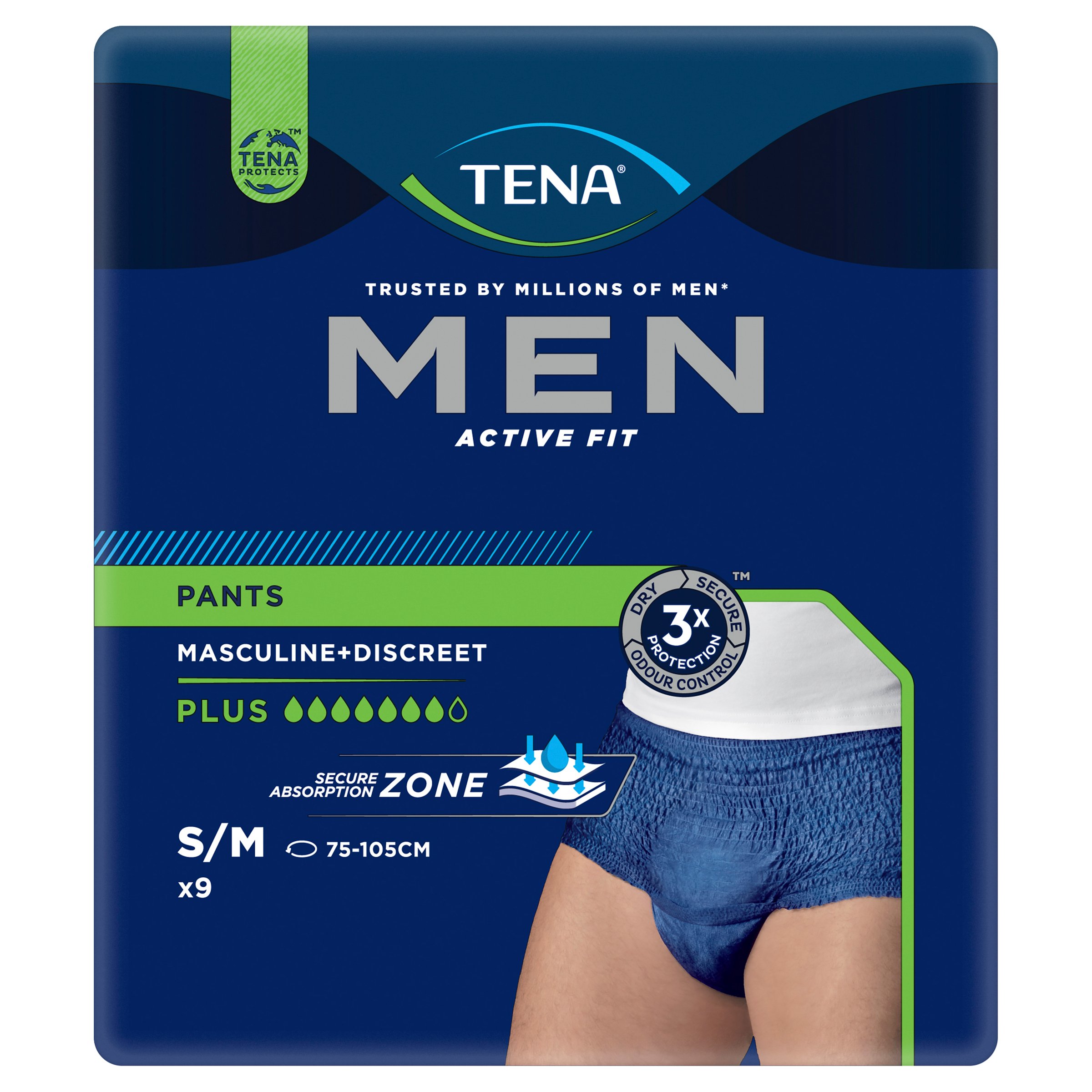 Tena Pant Men Active Fit Plus Medium 9 pack - Image 1