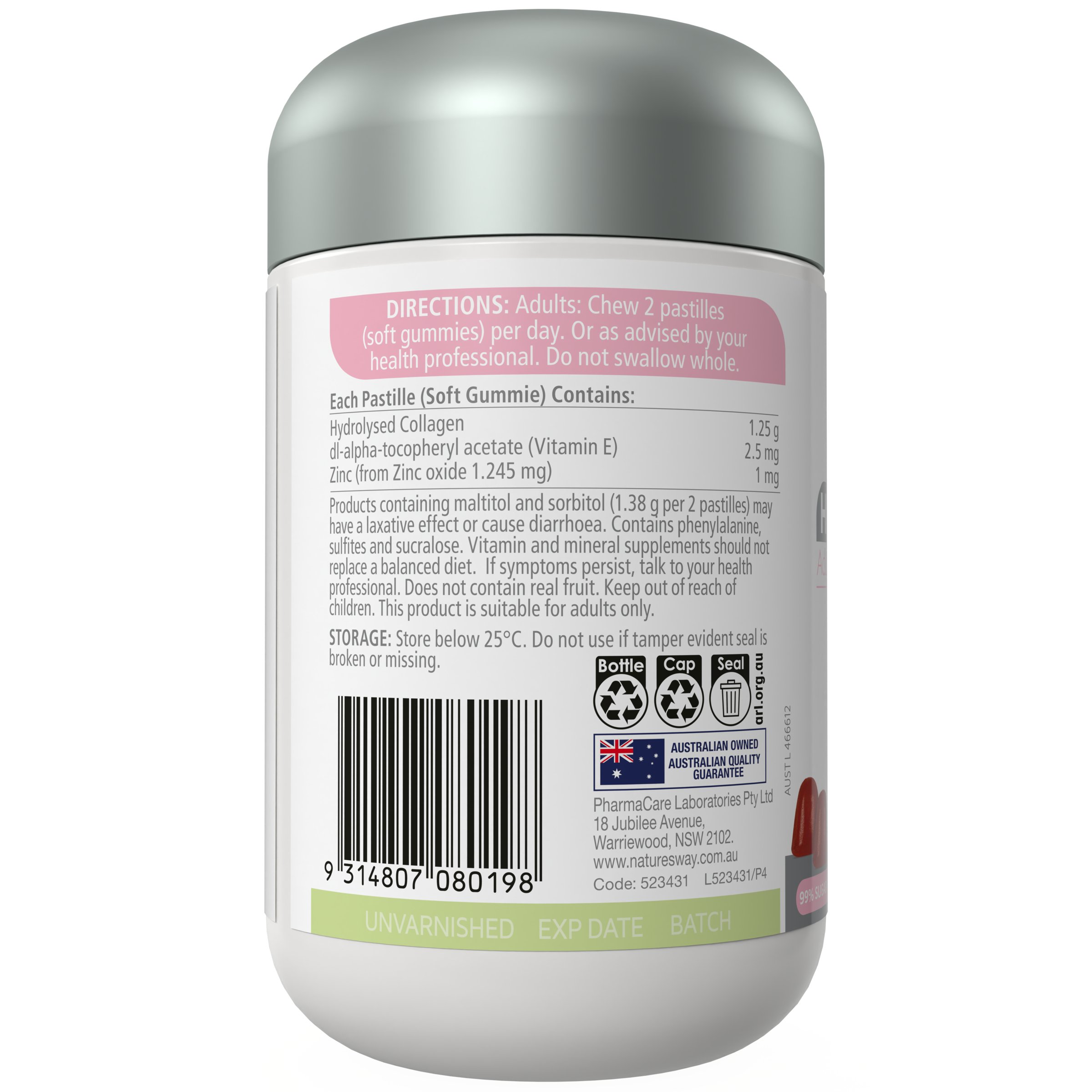 Nature's Way High Strength Adult Vita Gummies Collagen 50 pastilles - Image 3