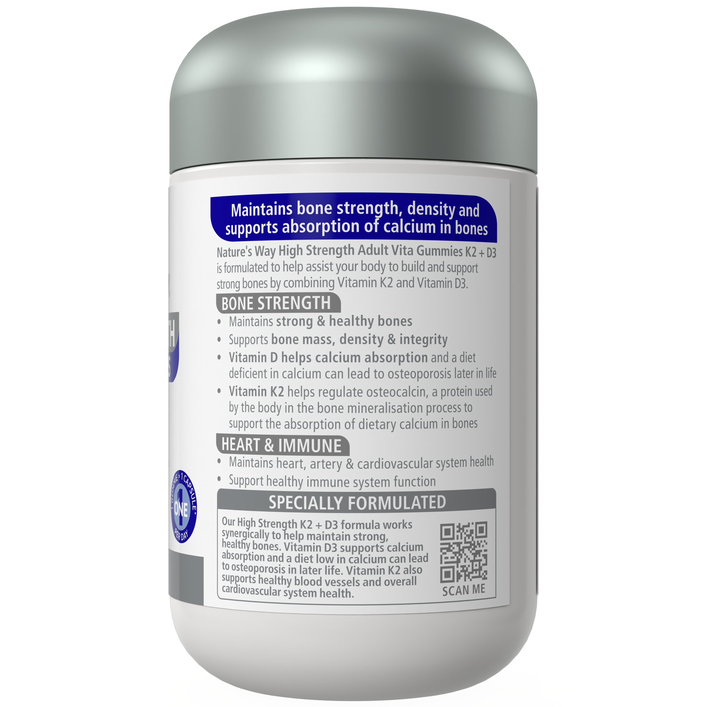 Nature's Way High Strength Adult Vita Gummies K2+D3 - 30 pastilles - Image 3