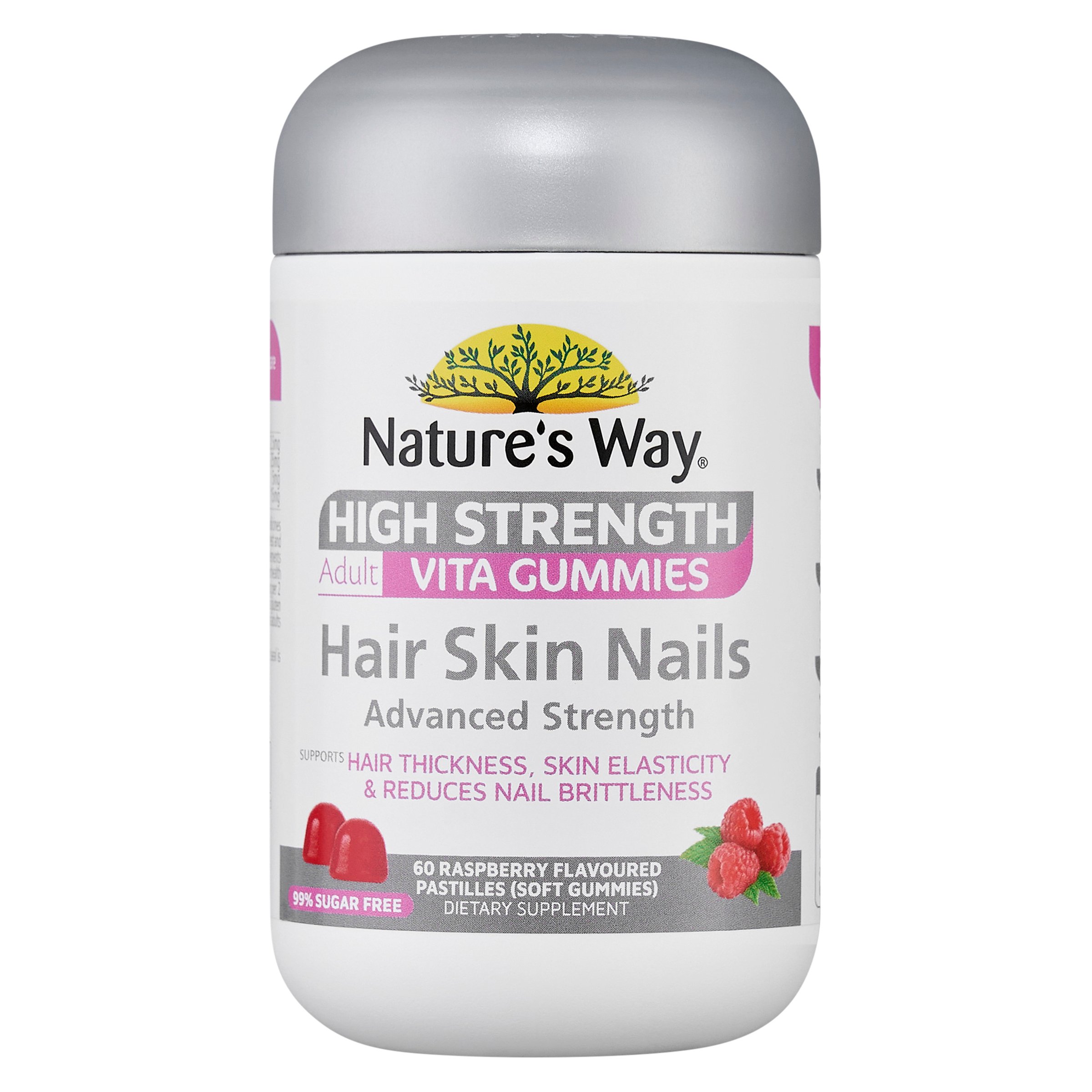Nature's Way High Strength Adult Vita Gummies Hair Skin Nails 60 pastilles - Image 1
