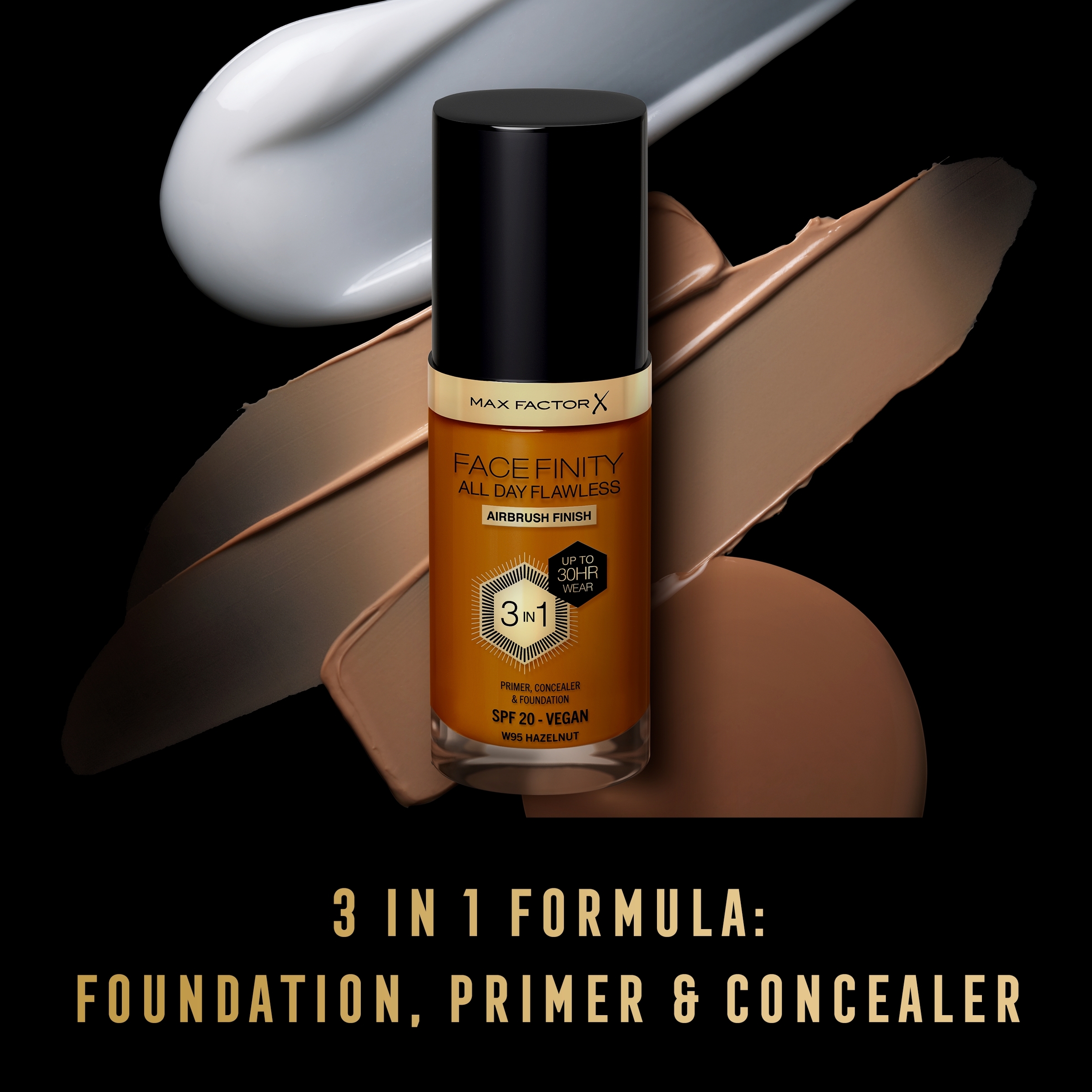 Max Factor Facefinity All Day Flawless D5 Free Foundation Hazelnut 95 - Image 3