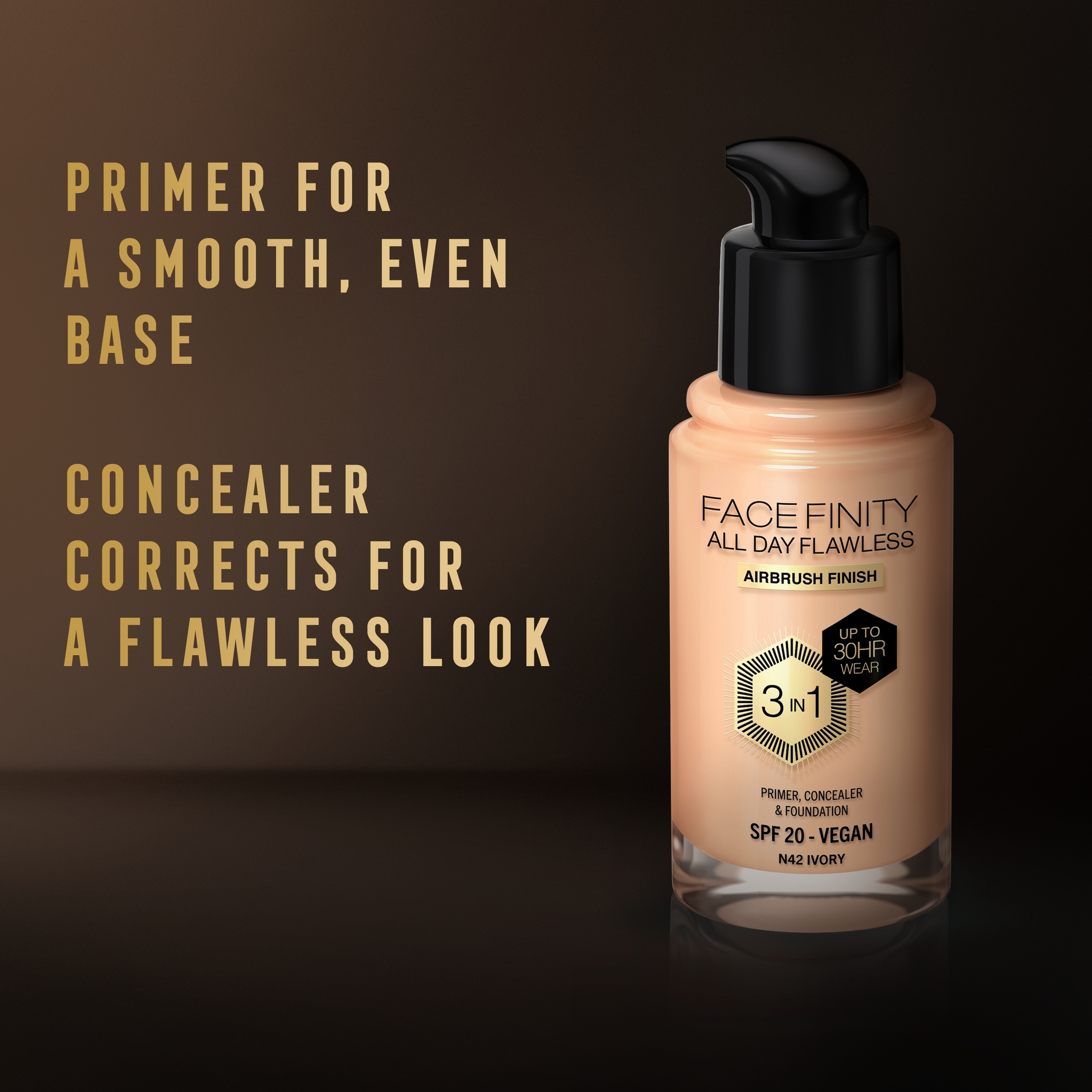 Max Factor Facefinity All Day Flawless D5 Free Foundation Ivory 42 - Image 5