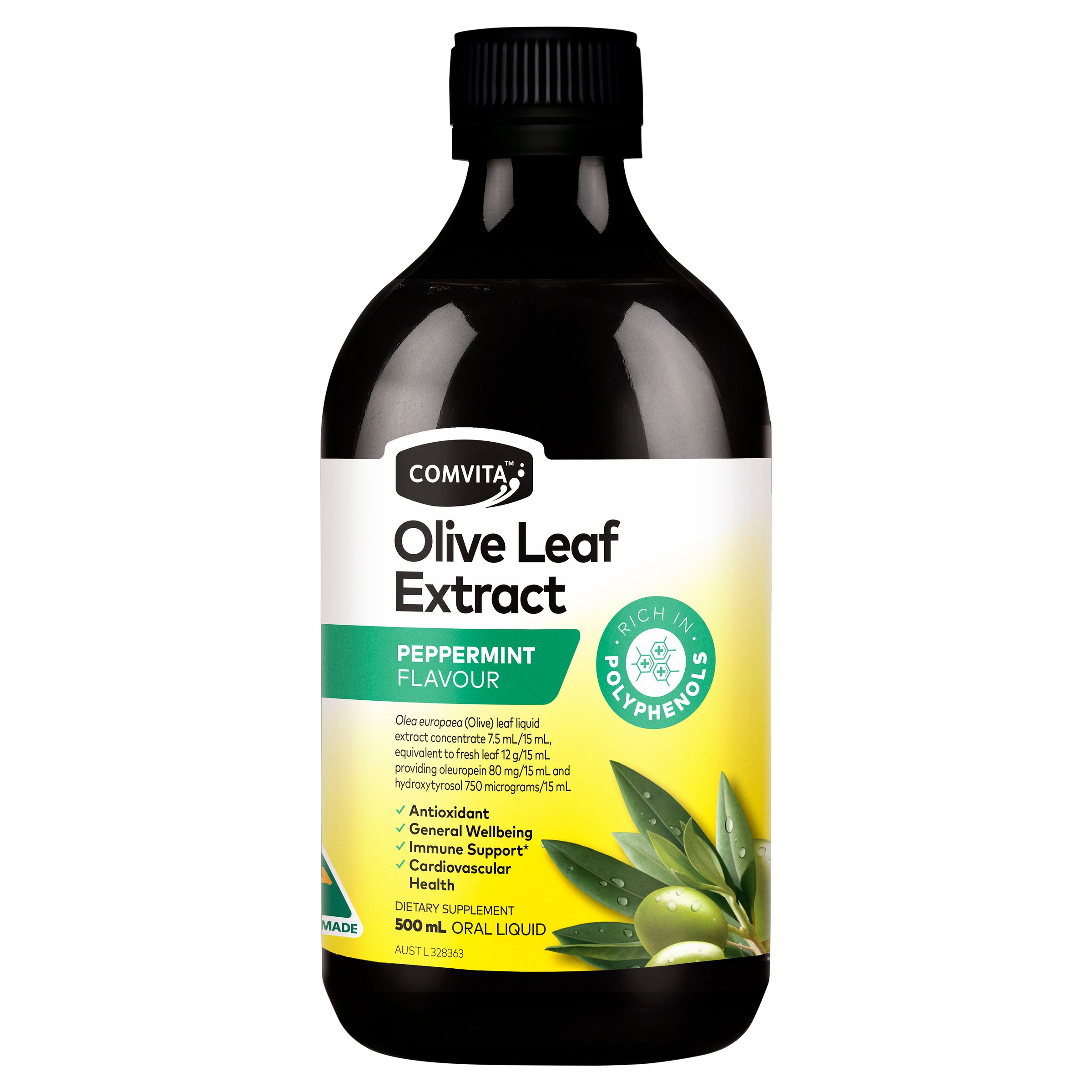 Comvita Olive Leaf Extract Peppermint 500ml - Image 1