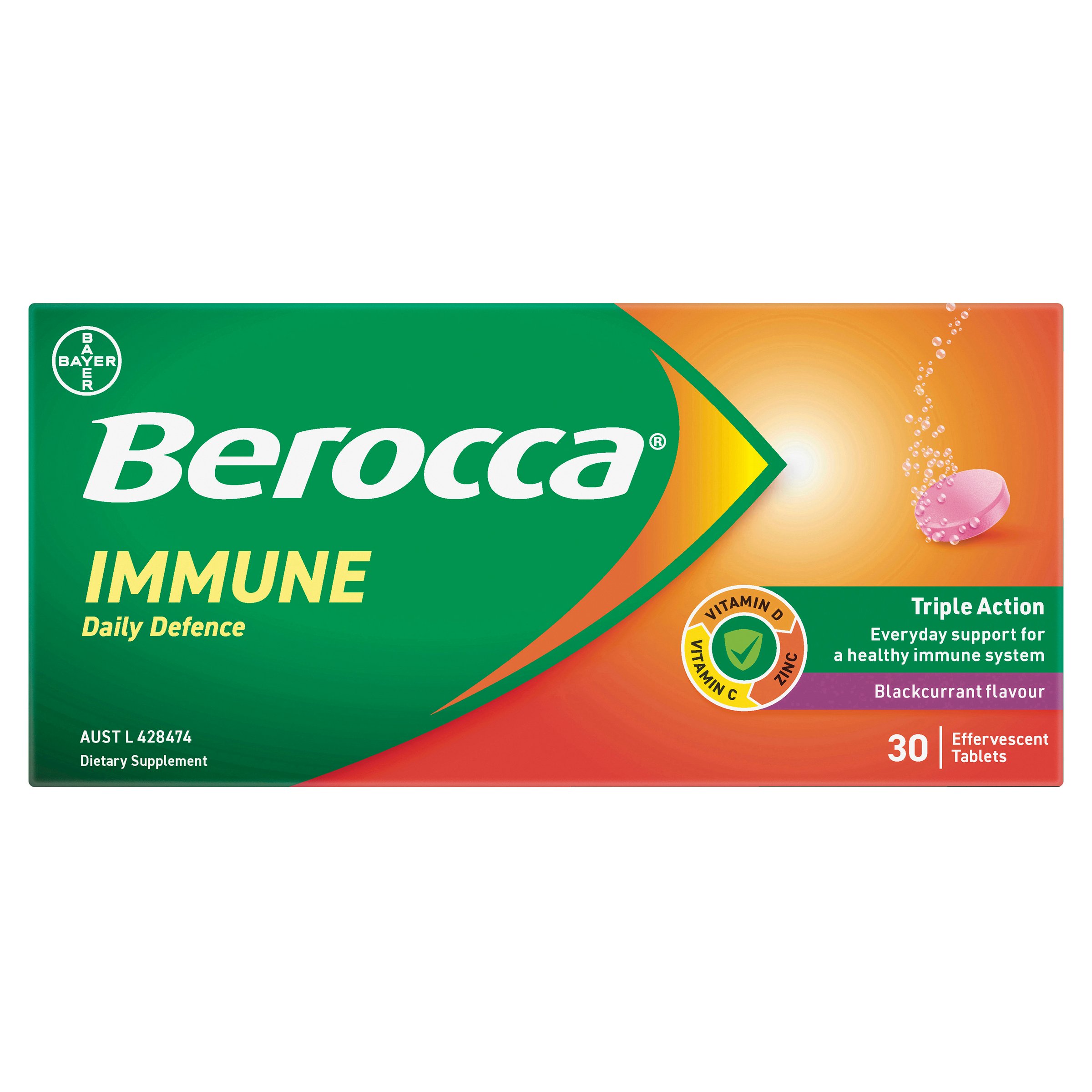 Berocca Immune Daily Defence Blackcurrant 30 tablets - Image 1