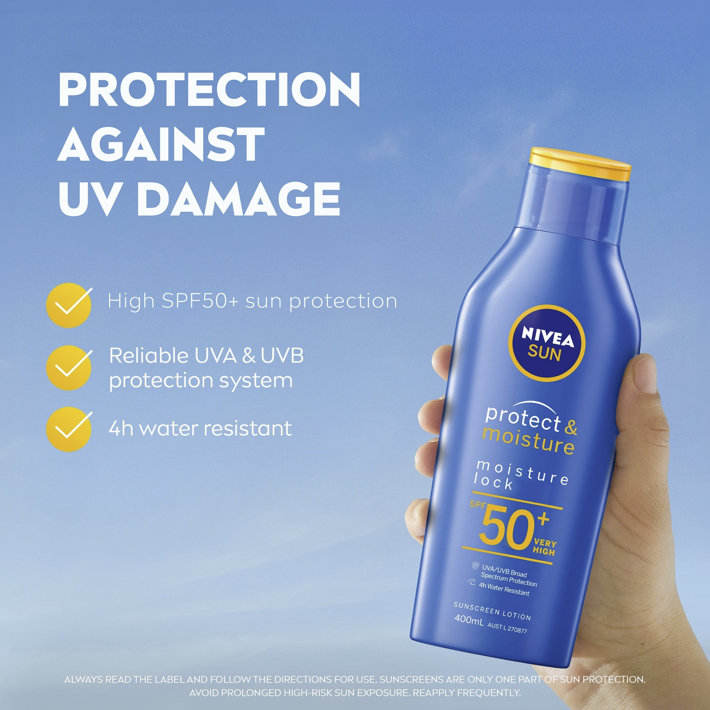 Nivea Sun Protect & Moisture Sunscreen Lotion SPF50+ - 400ml - Image 5
