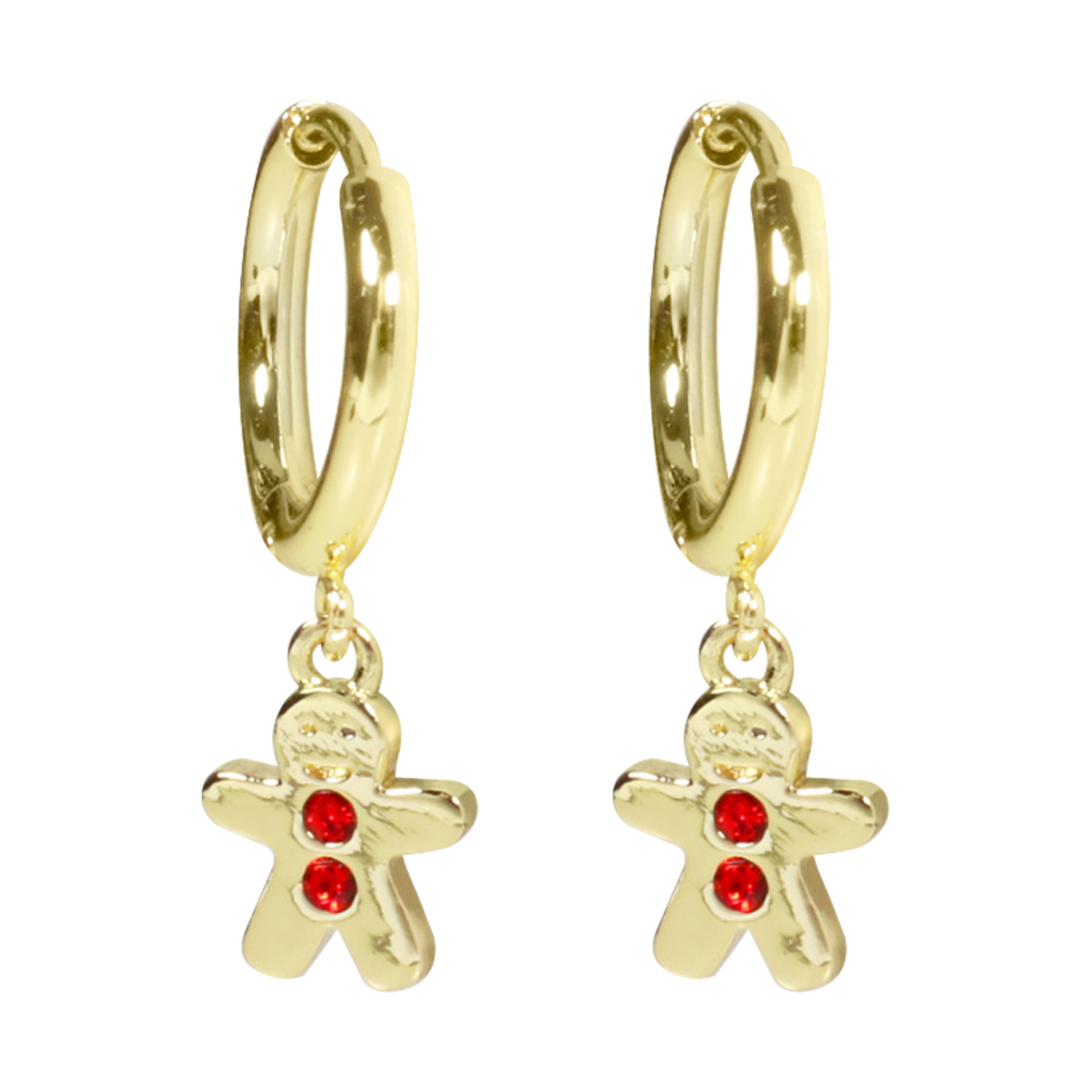 Wicked Sista Gingerbread Man Huggie Hoops Gold 1 each