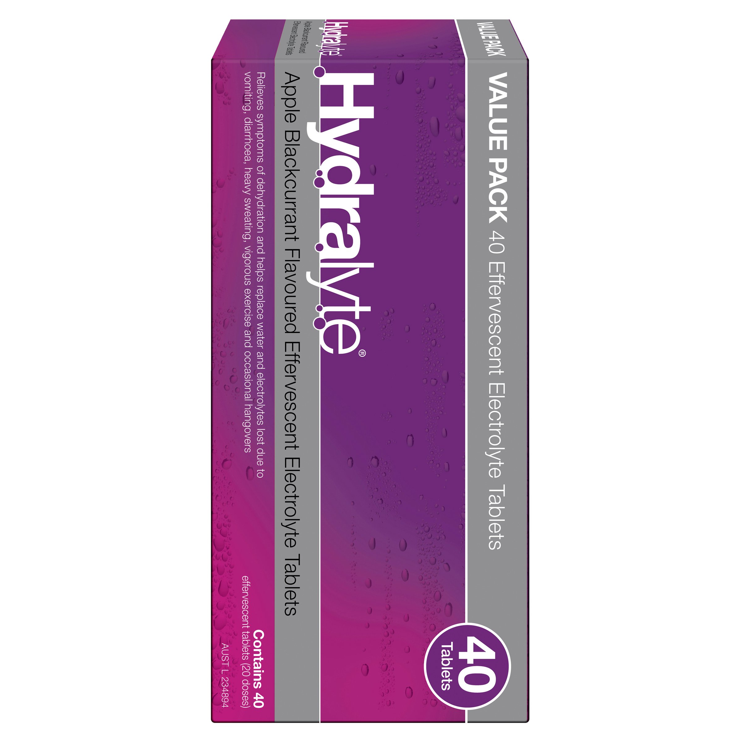 Hydralyte Effervescent Apple/Blackcurrant 40 tablets - Image 1