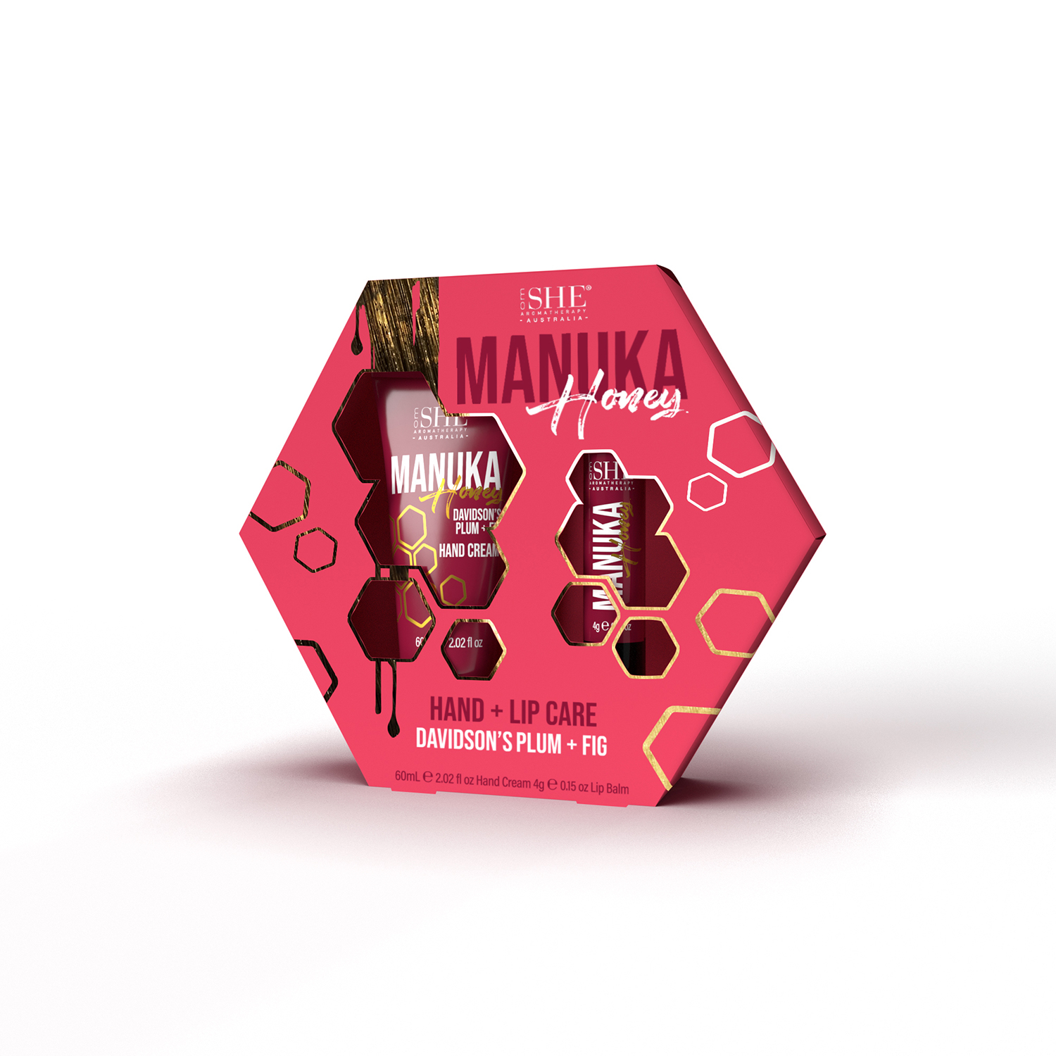 She Aromatherapy Manuka Honey Hand & Lip Care Davidson Plum & Fig 2 piece