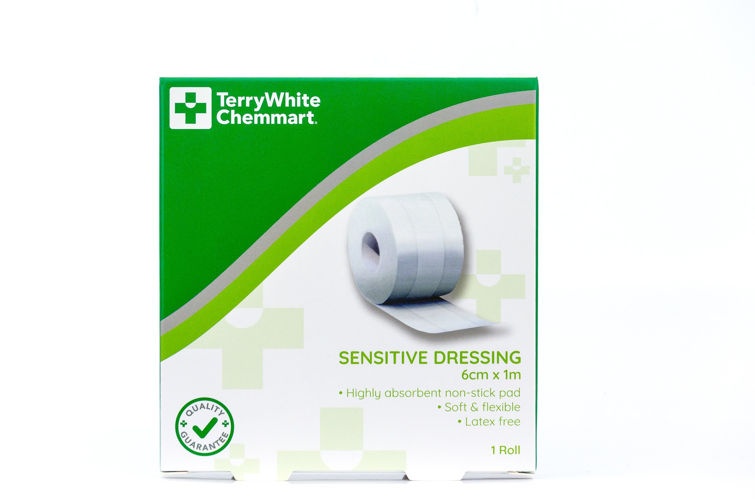 TerryWhite Chemmart Adhesive Sensitive Dressing 6cm X 1M - 1 roll
