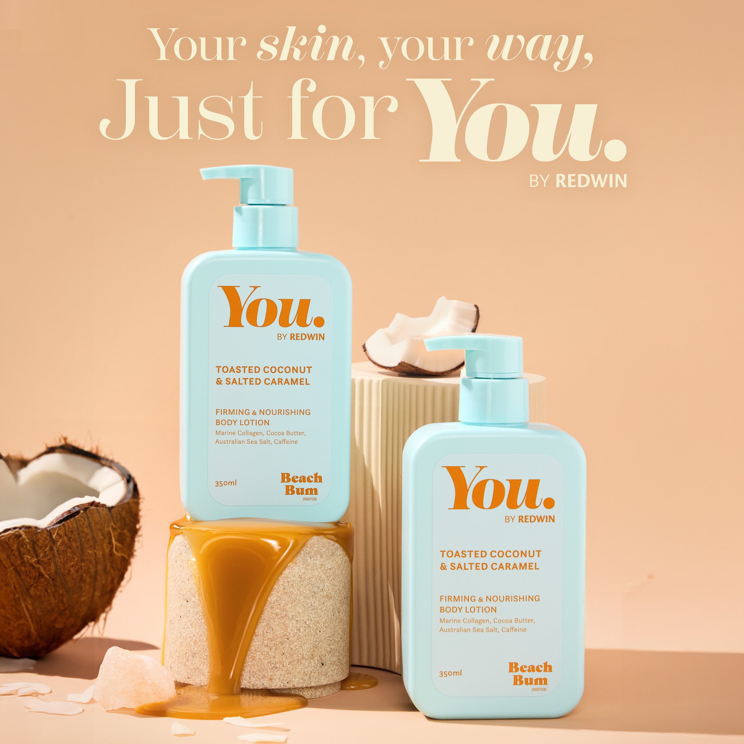 You By Redwin Beach Bum Toasted Coconut & Salted Caramel Body Lotion 350ml - Image 3