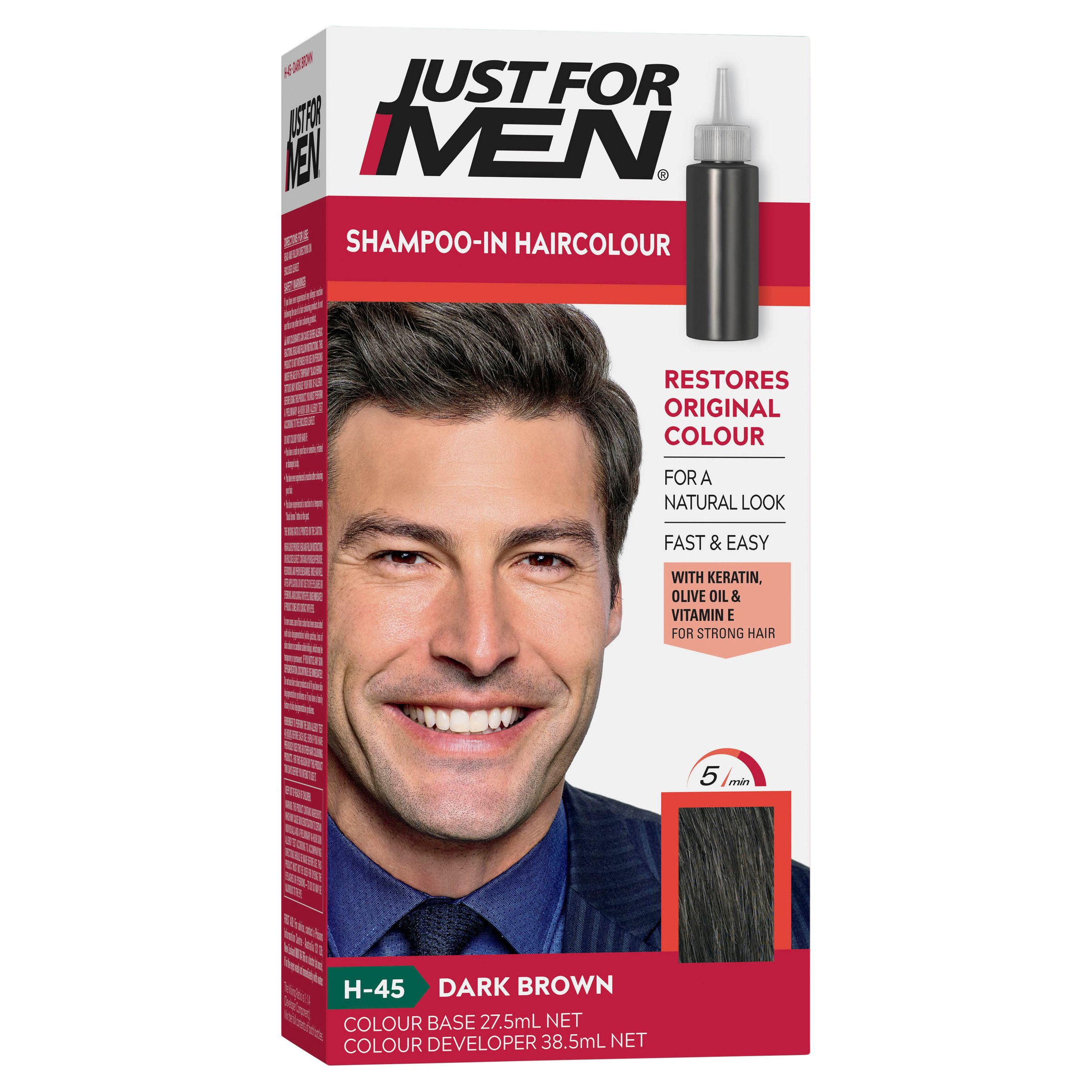 Just For Men Shampoo-In Haircolour Dark Brown-Black 1 pack - Image 9