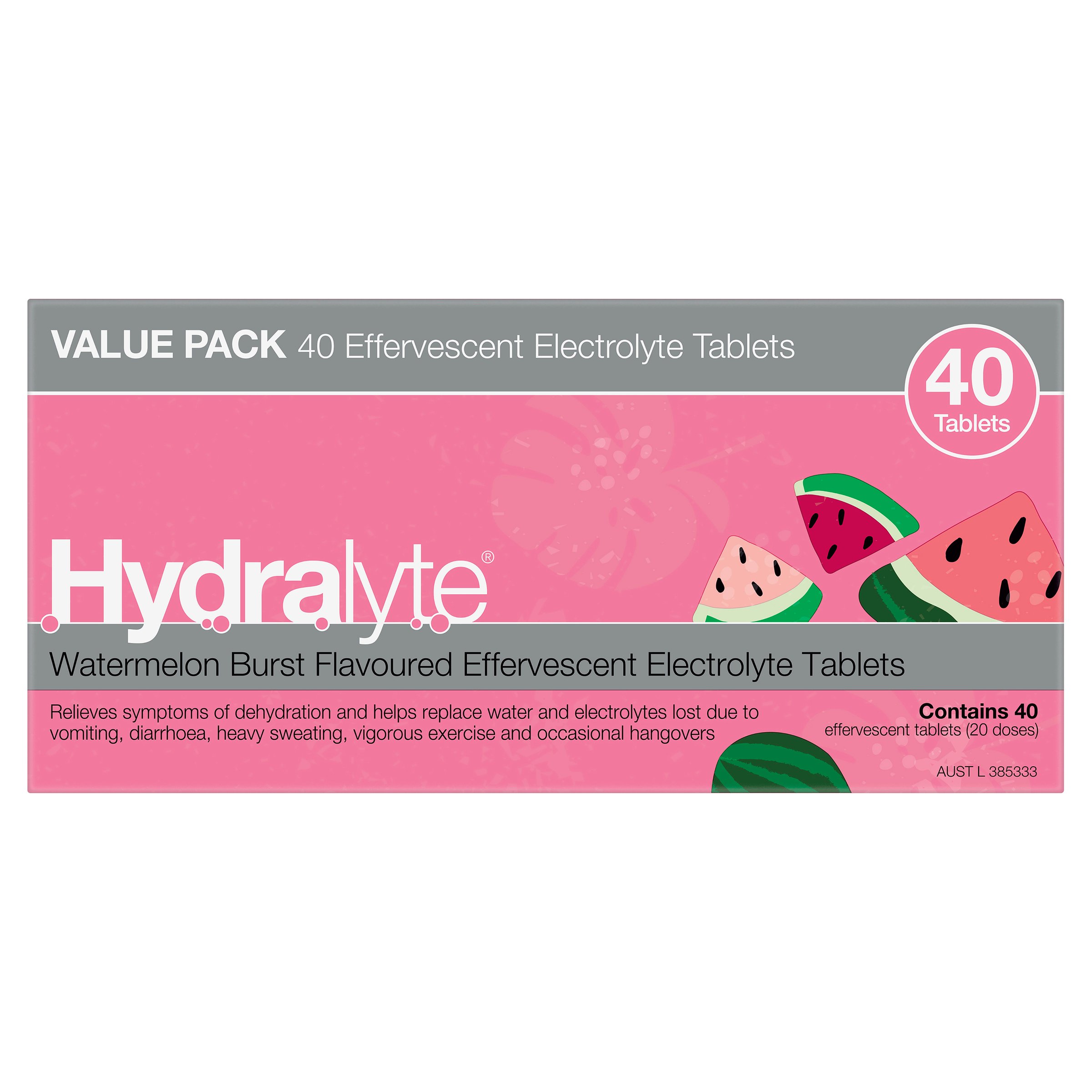 Hydralyte Effervescent Watermelon Burst 40 tablets - Image 7