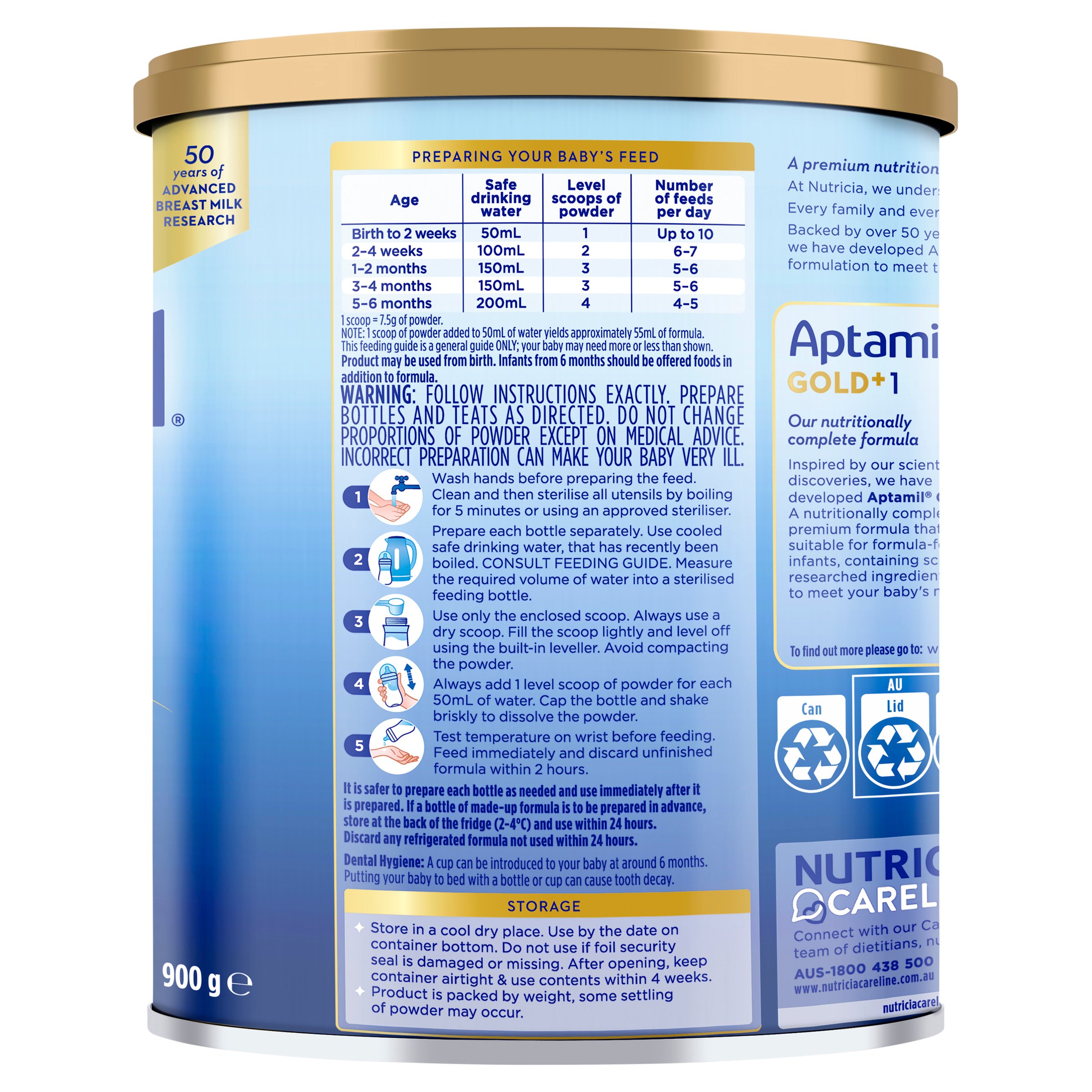 Aptamil Gold + Pronutra Infant Formula 900g - Image 4