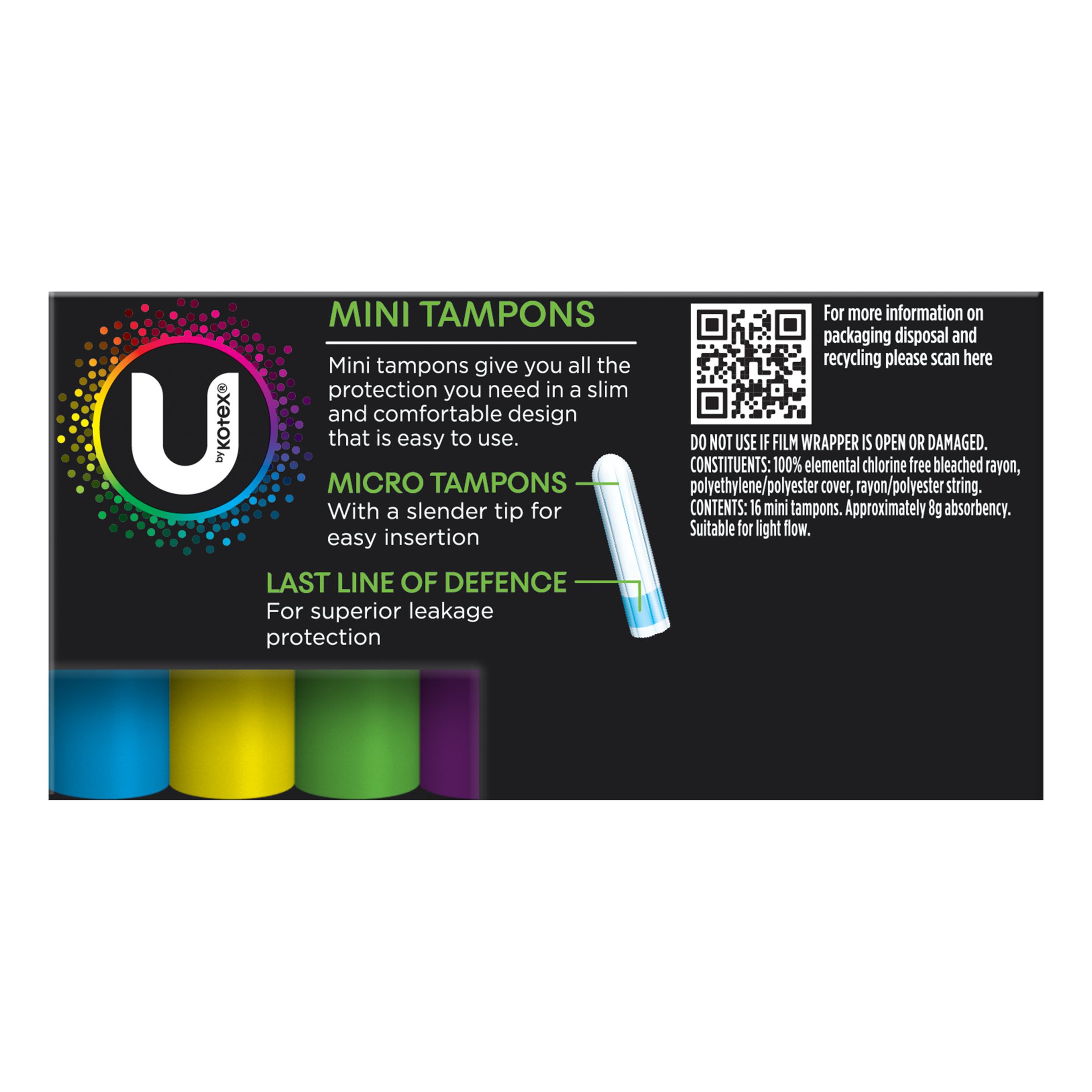 U by Kotex Tampons Mini 16 pack - Image 2